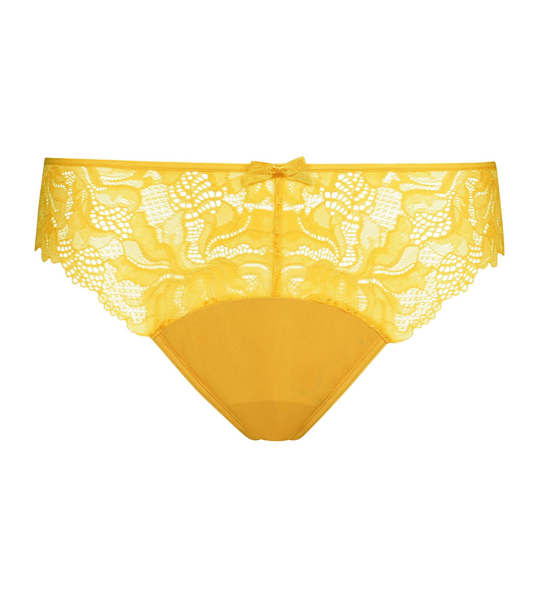 Culotte femme microfibre et dentelle Jaune Dim Generous Essentiel - Image 5