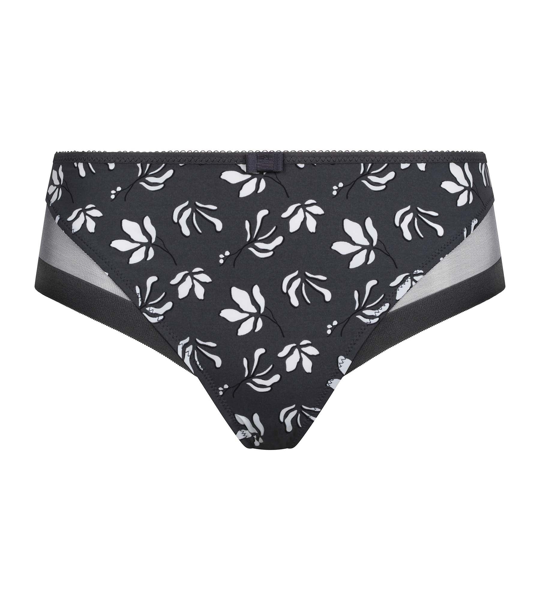 Culotte femme microfibre et tulle Gris à fleurs Generous Essentiel - Image 5