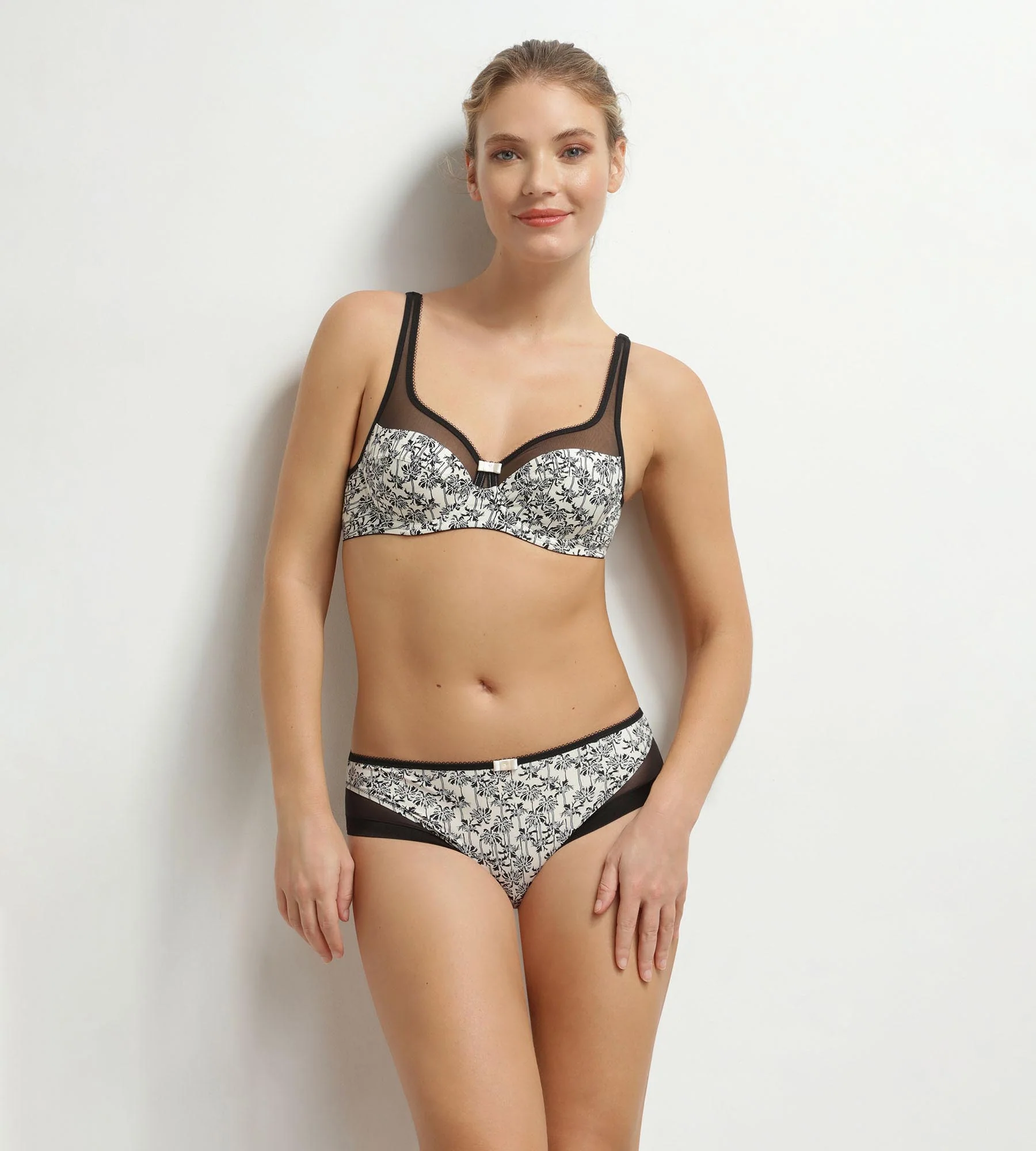 Culotte femme microfibre et tulle motif palmier Dim Generous - Image 3