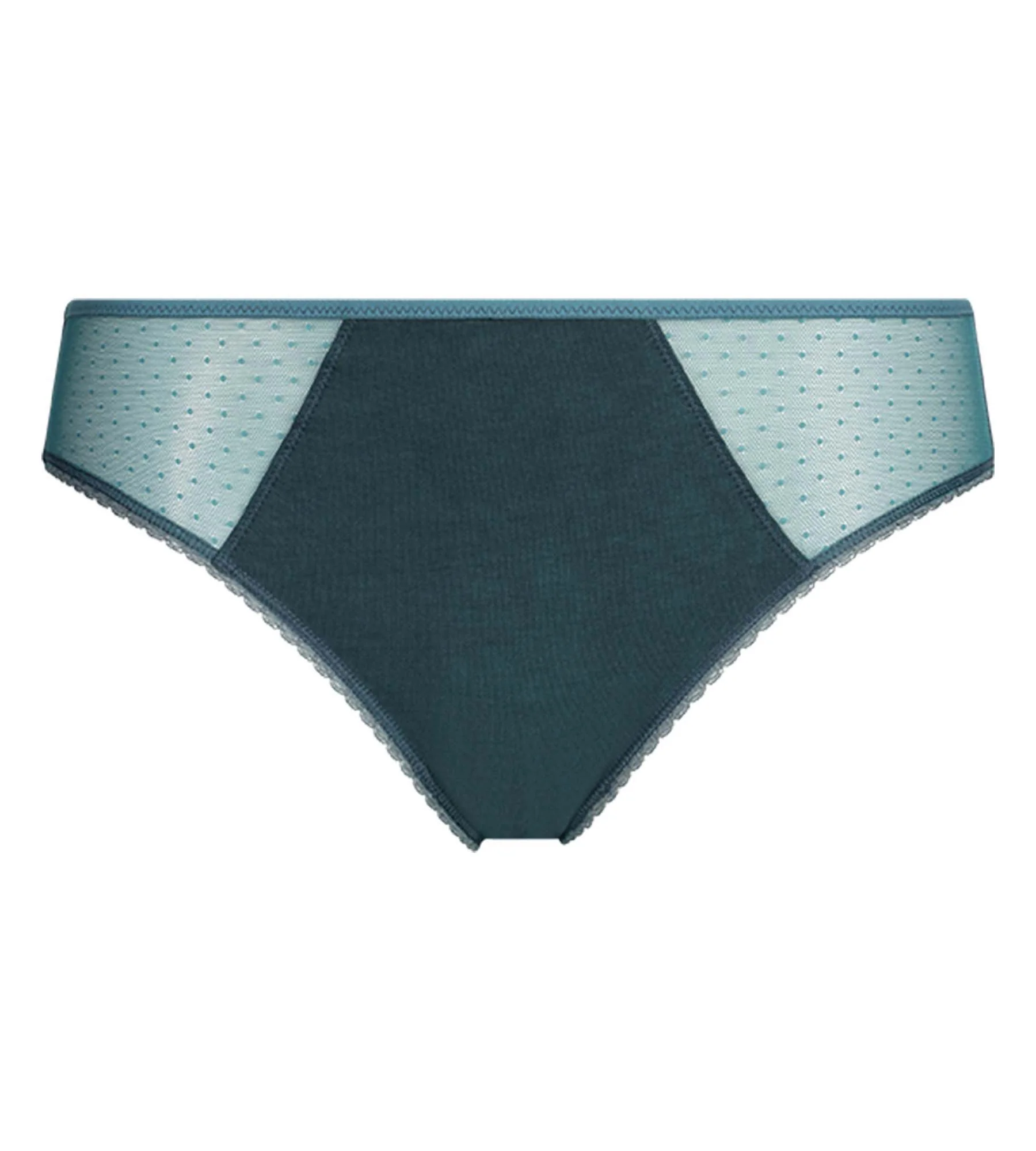 Culotte femme microfibre et tulle plumetis Vert Hydro Generous Coton Bio - Image 5