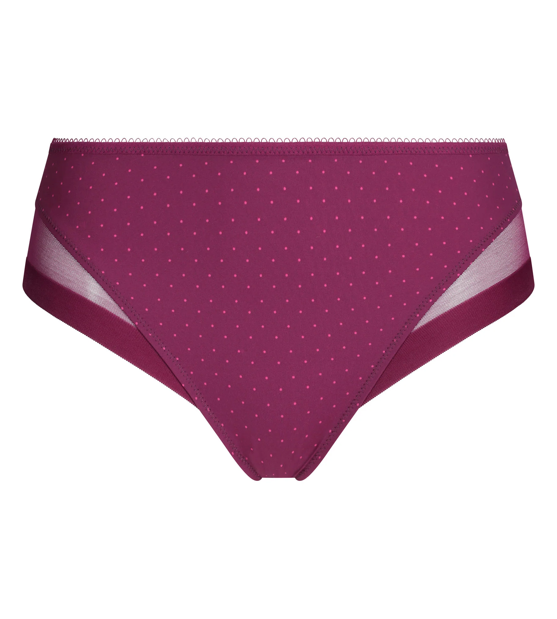 Culotte femme microfibre et tulle pois bordeaux Dim Generous - Image 5