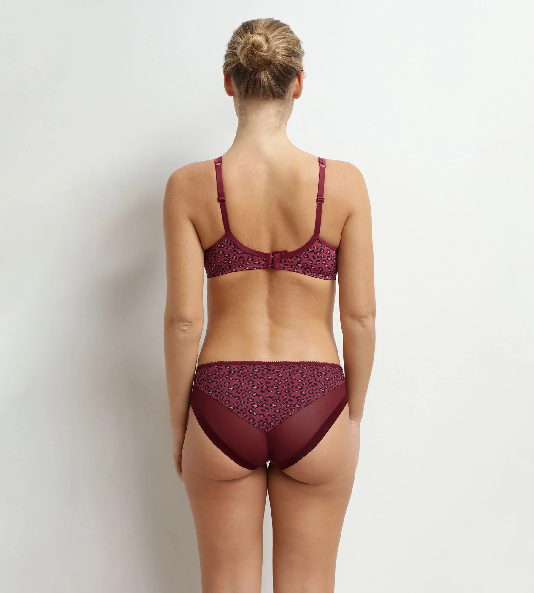 Culotte femme microfibre et tulle rouge marron Dim Generous - Image 4