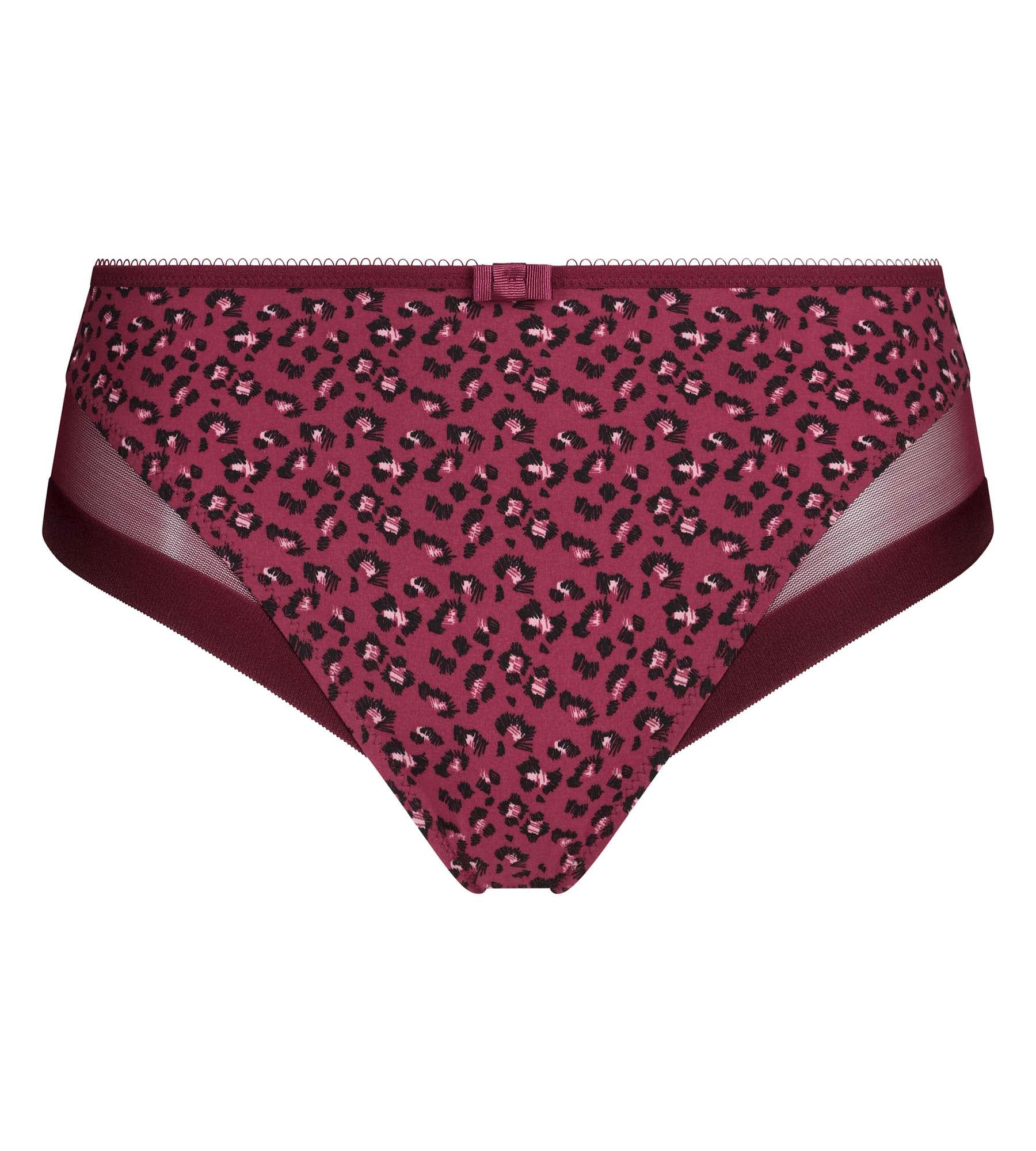 Culotte femme microfibre et tulle rouge marron Dim Generous - Image 5