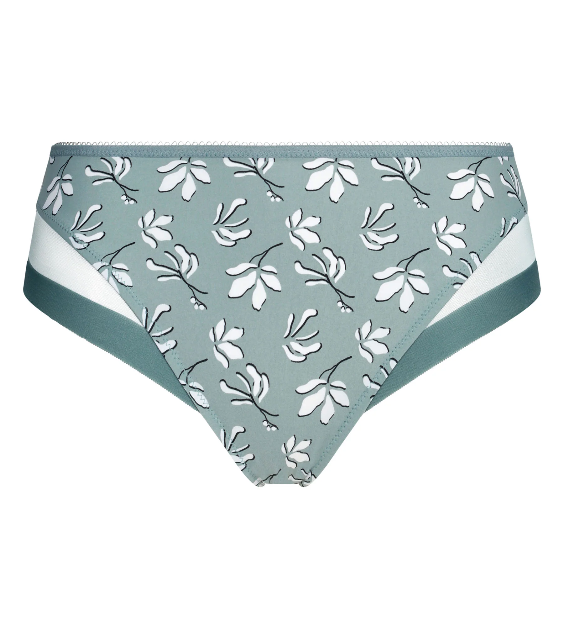 Culotte femme microfibre et tulle Sauge fleurie Dim Generous - Image 5