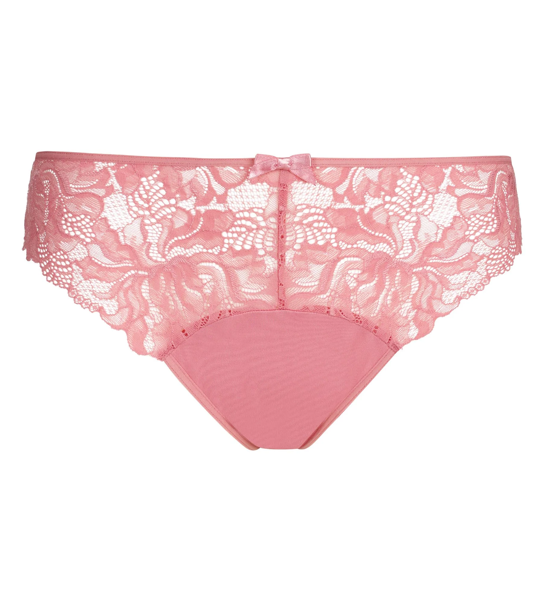 Culotte femme rose en microfibre et dentelle Generous Essentiel - Image 5