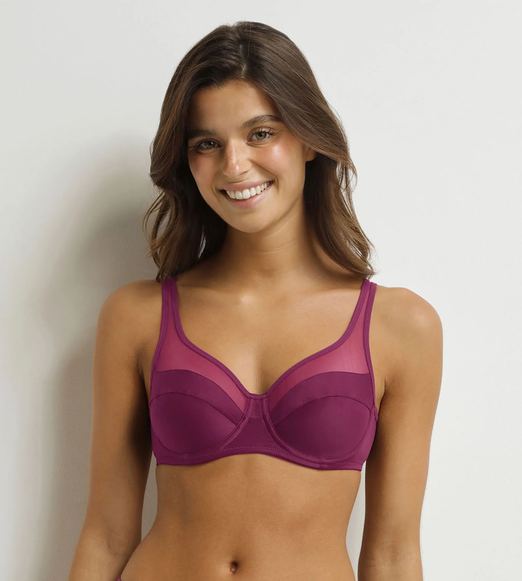 Culotte femme semi-transparente Bordeaux Dim Generous - Image 7