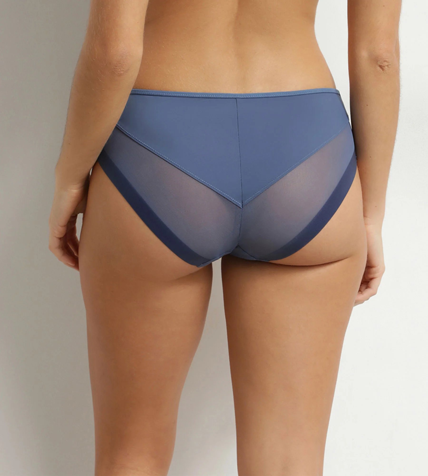 Culotte femme semi-transparente en microfibre bleue Dim Generous - Image 2