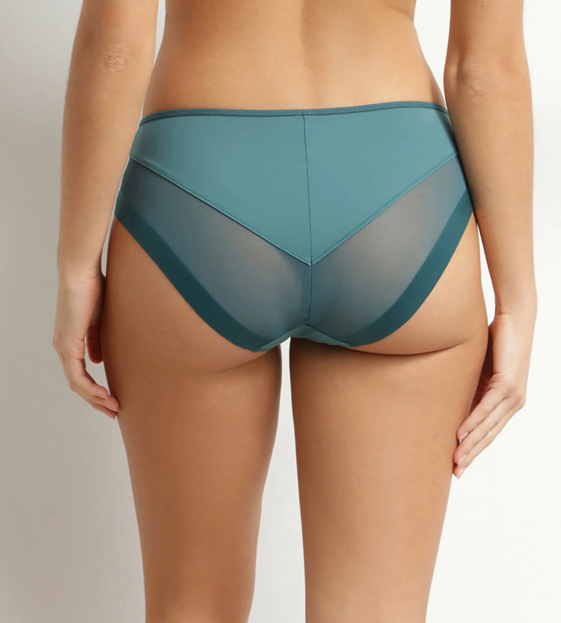Culotte femme semi-transparente en microfibre verte Dim Generous - Image 2