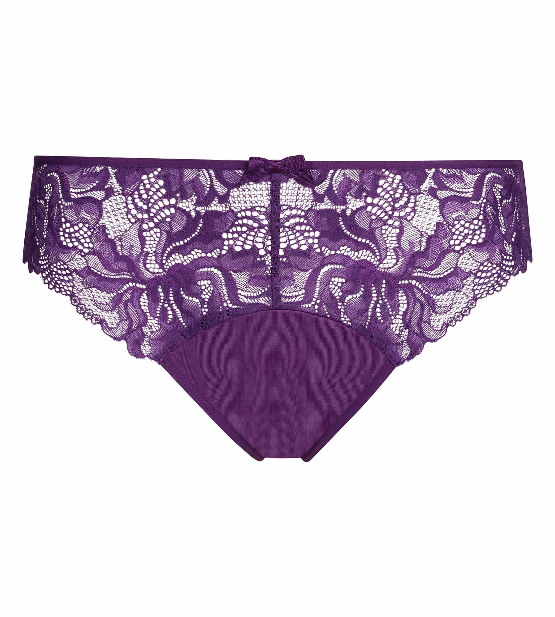 Culotte femme violet en microfibre et dentelle Generous Essentiel - Image 5