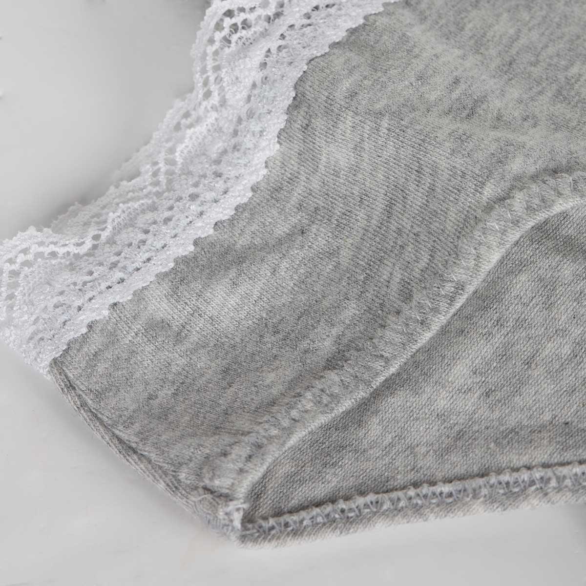 Culotte fille coton stretch à ceinture dentelle Gris Chiné Dim trendy - Image 3