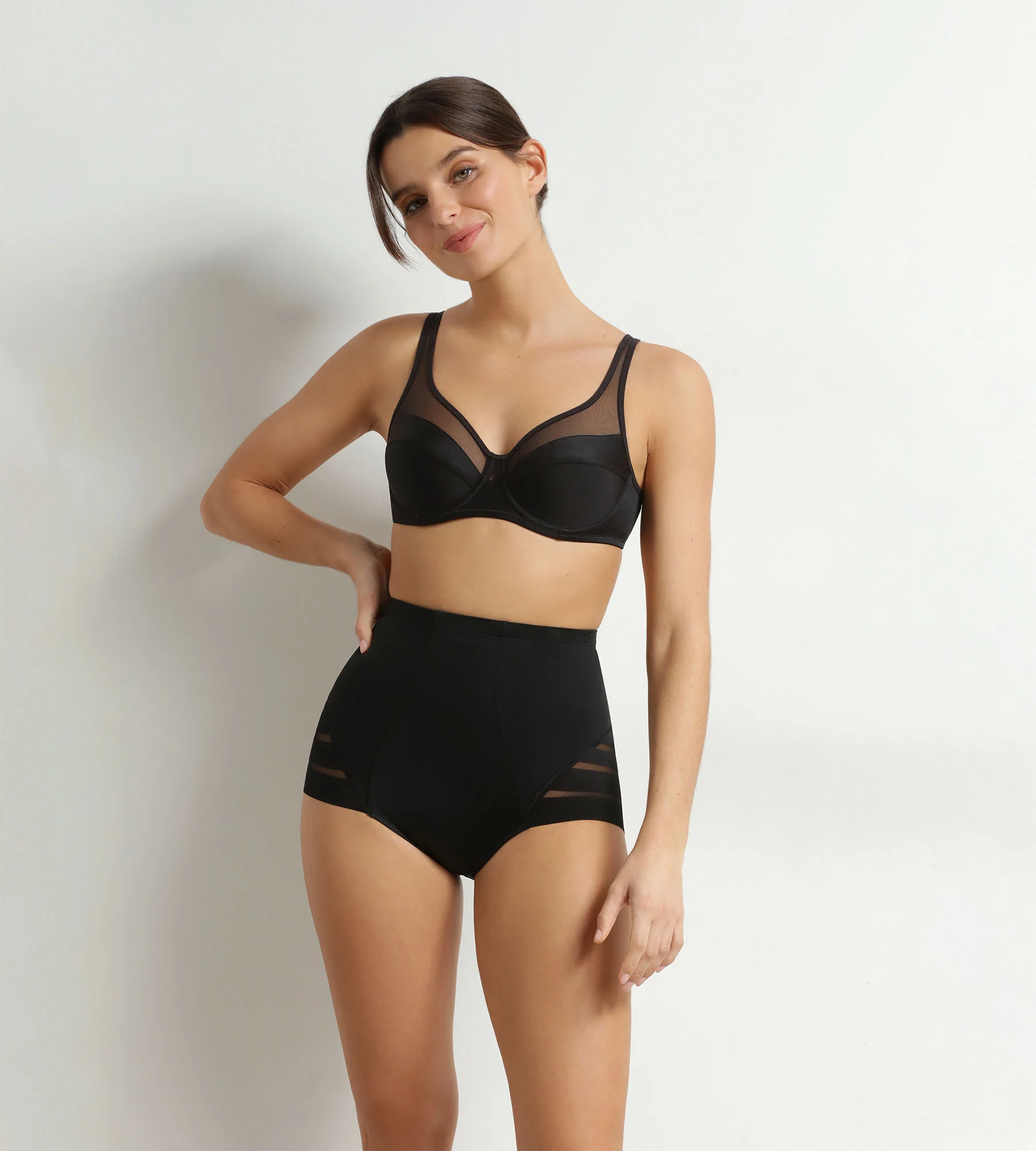 Culotte haute ventre plat Noire Femme Dim Silhouette Élégance - Image 3