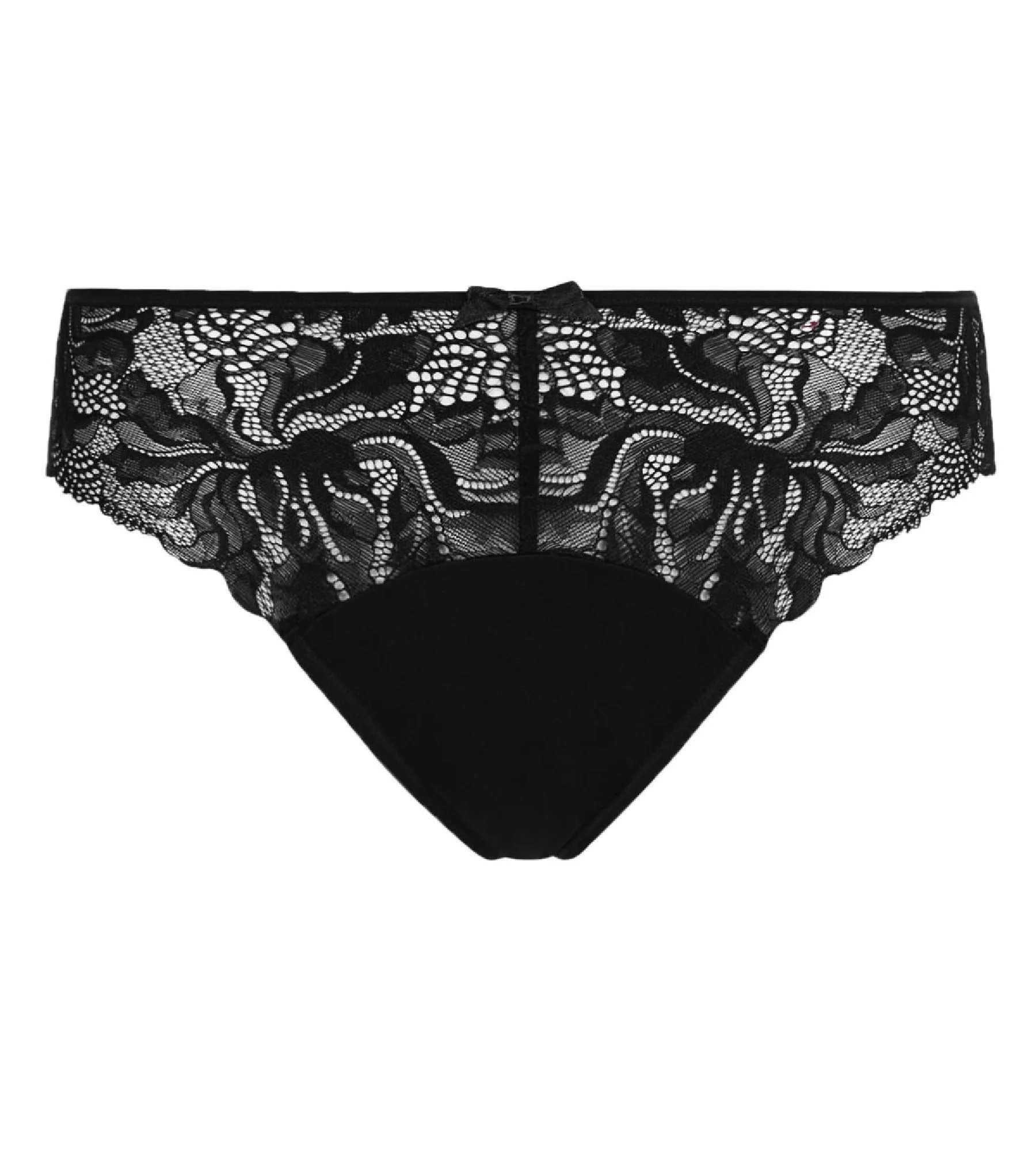 Culotte Noire femme en microfibre et dentelle Generous Essentiel - Image 5