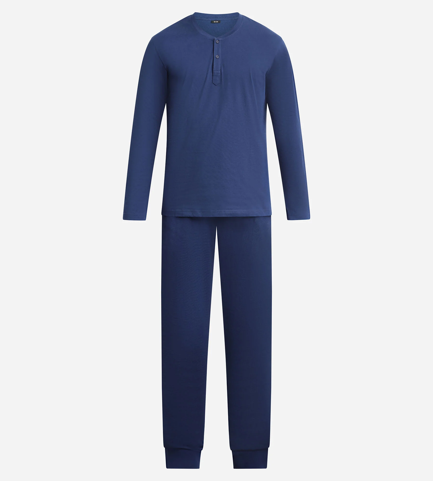 Ensemble pyjama pantalon col serafino en jersey Bleu Nuit Dim Nightwear - Image 4