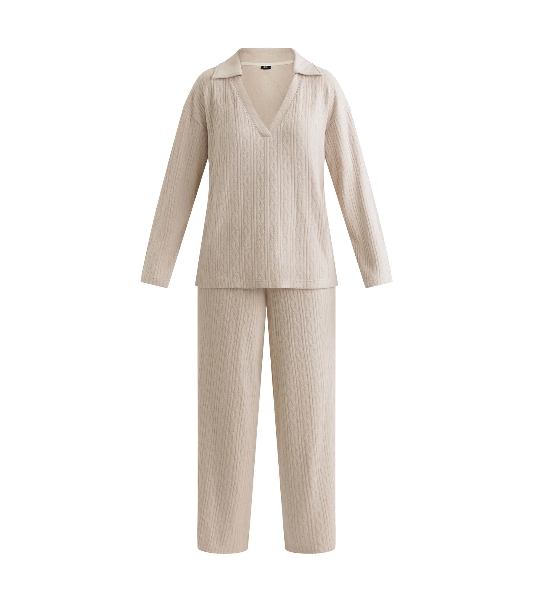 Ensemble pyjama pantalon femme Ivoire Dim Warm - Image 5