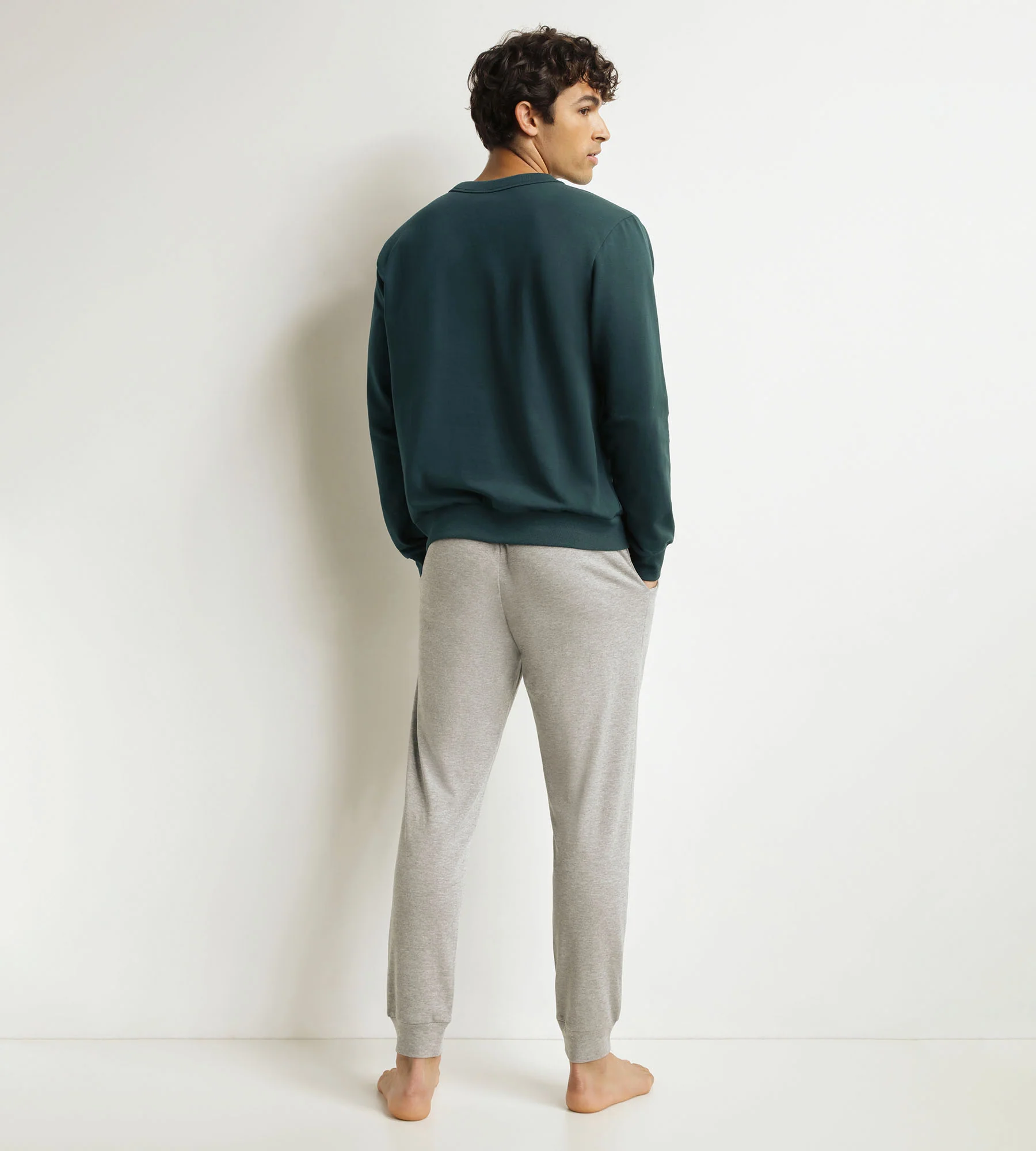 Ensemble pyjama pantalon homme Gris Vert Dim - Image 2
