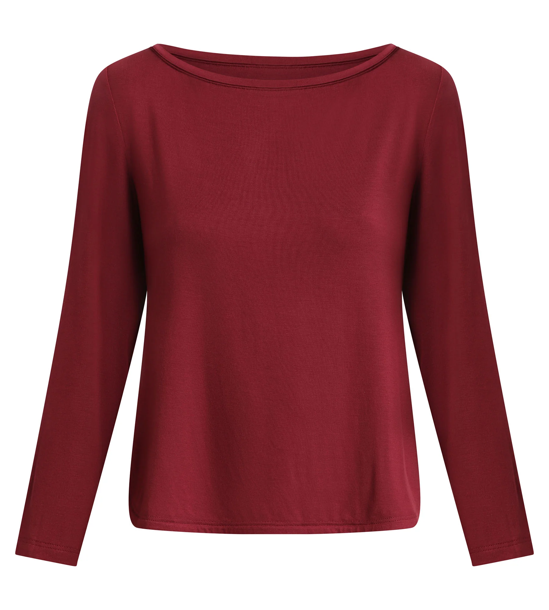 Haut de sport femme à col bateau en viscose Bordeaux Dim Move - Image 5