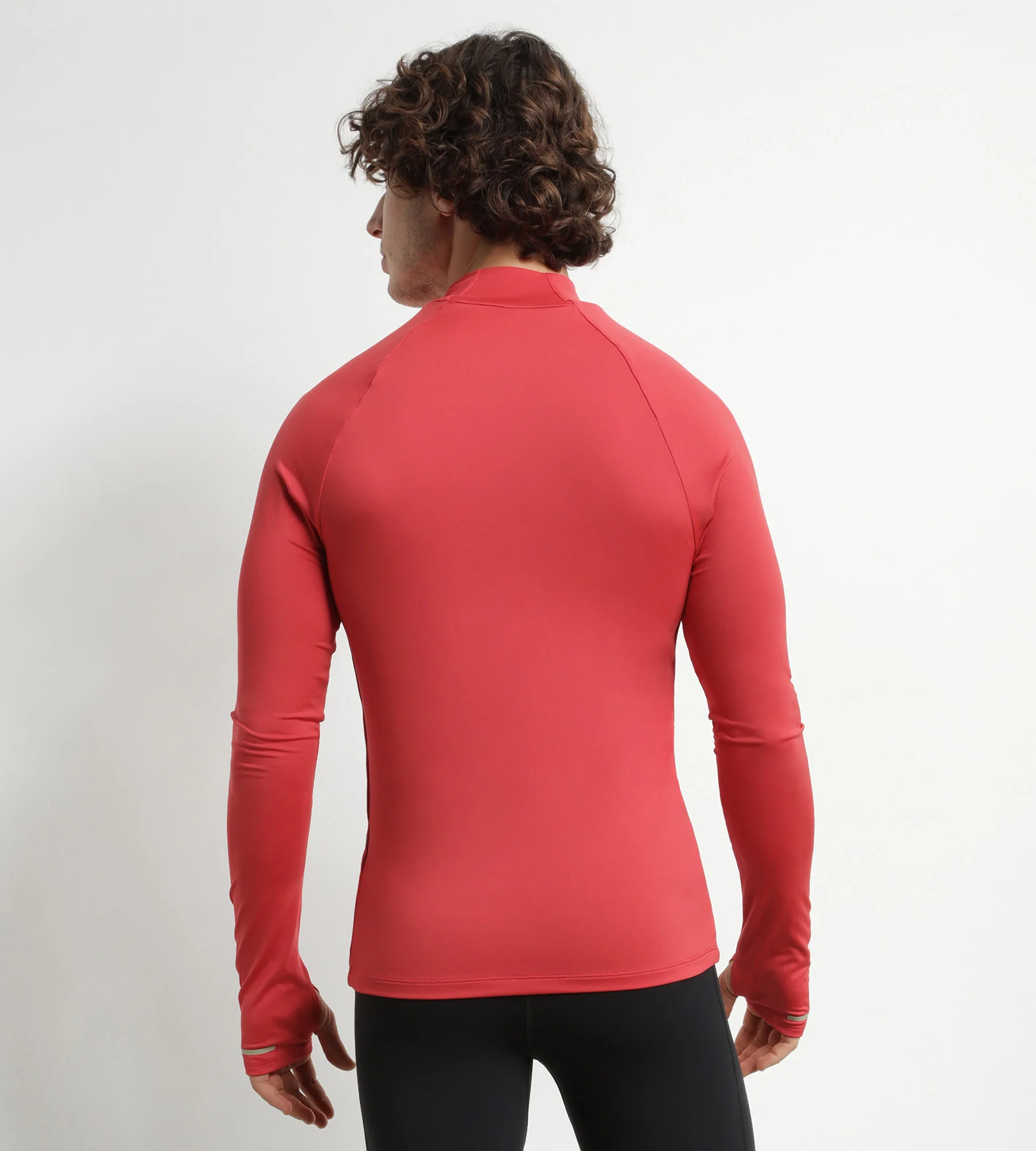 Haut de sport homme à col montant en microfibre Rouge Dim Move - Image 2