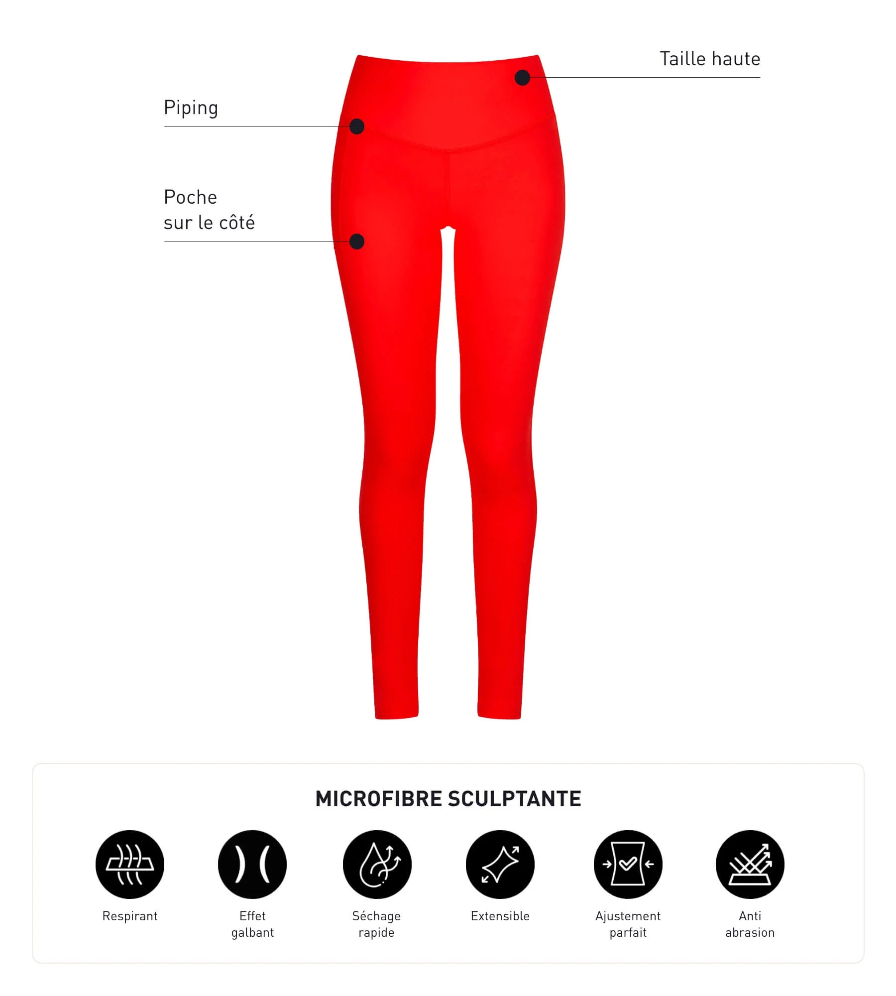 Legging de sport femme en microfibre Orange Dim Move - Image 5