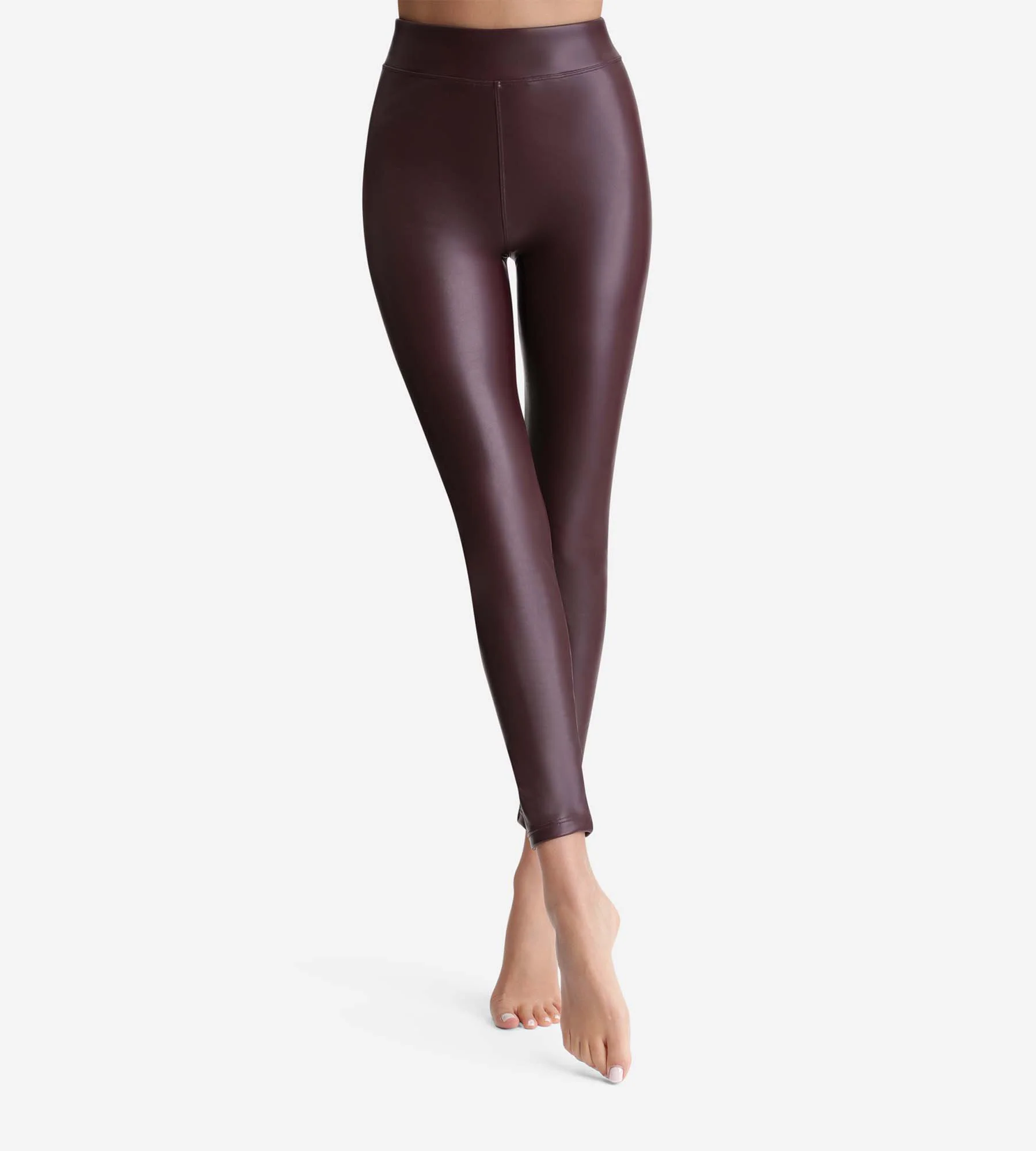 Legging femme effet cuir Bordeaux Relax & Go