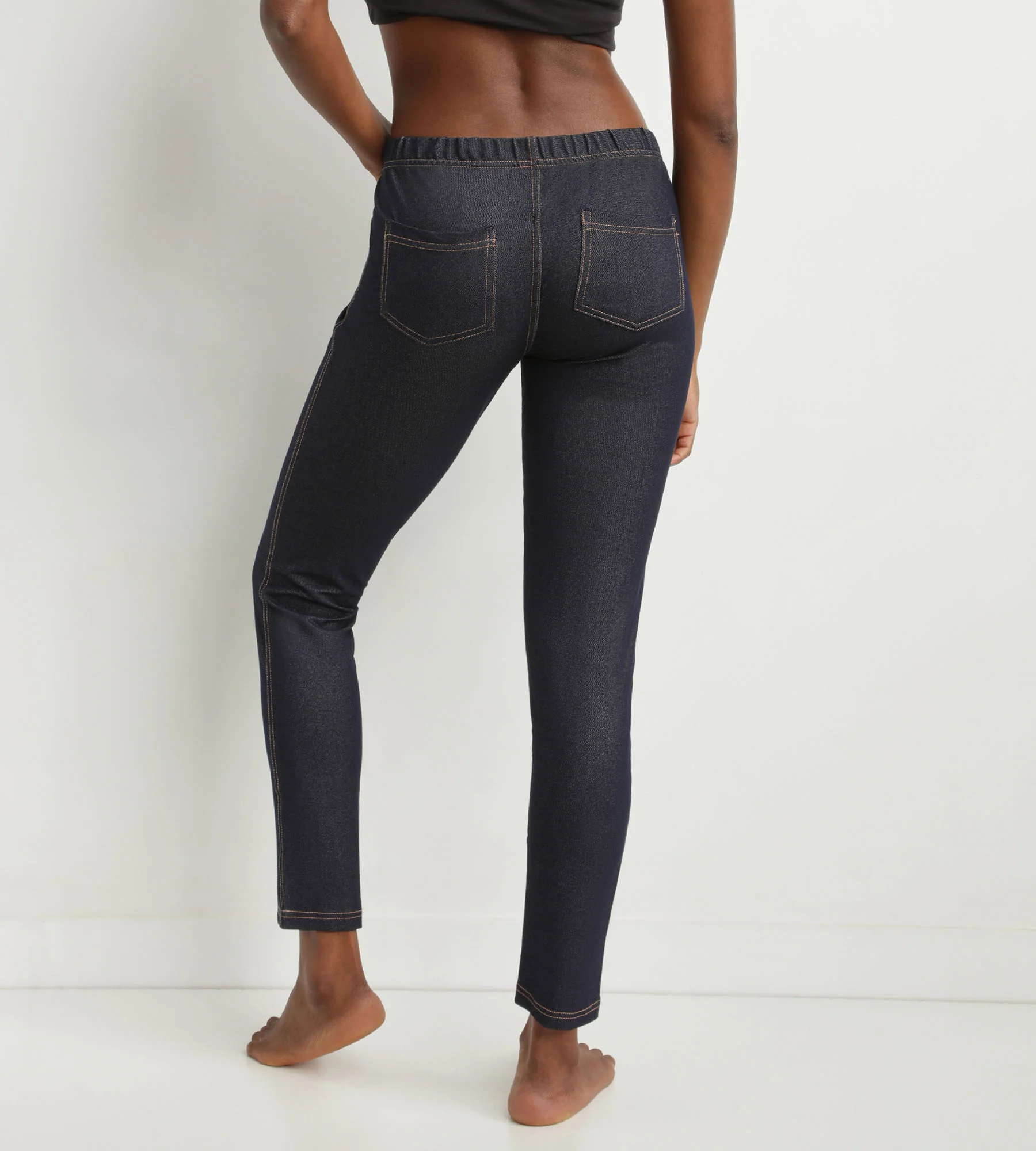 Legging femme effet jean Bleu Marine avec poches Dim Relax & Go - Image 2