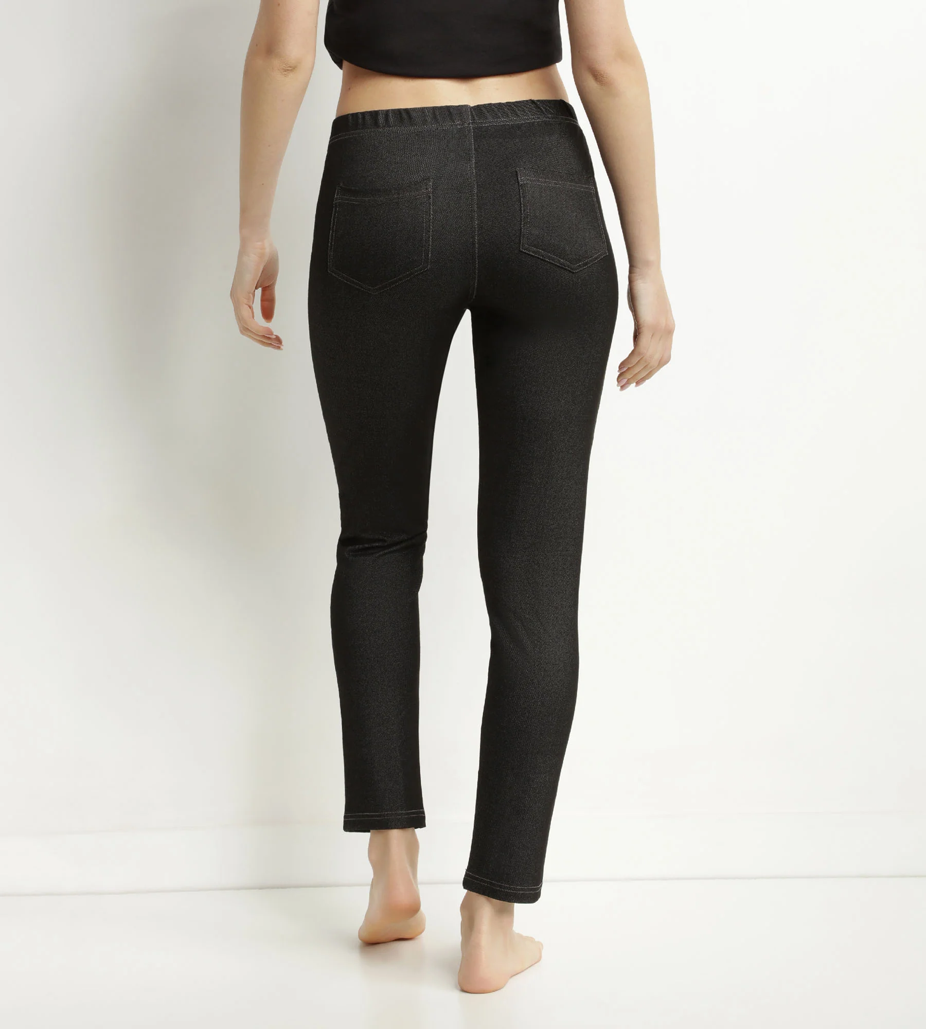 Legging femme effet jean Noir avec poches Dim Relax & Go - Image 2