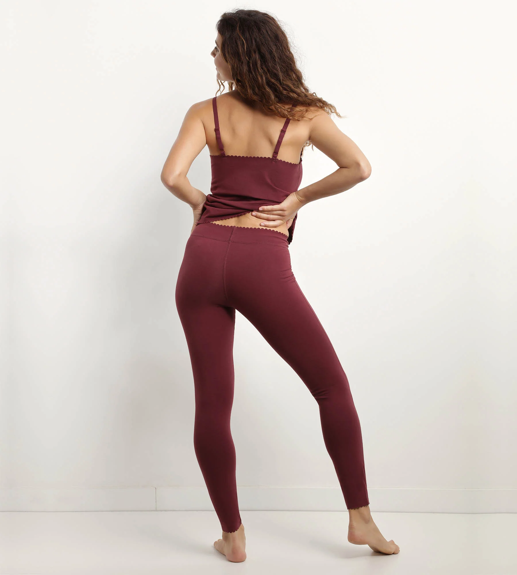 Legging femme opaque en coton stretch Rubis Foncé Body Touch Easy - Image 4