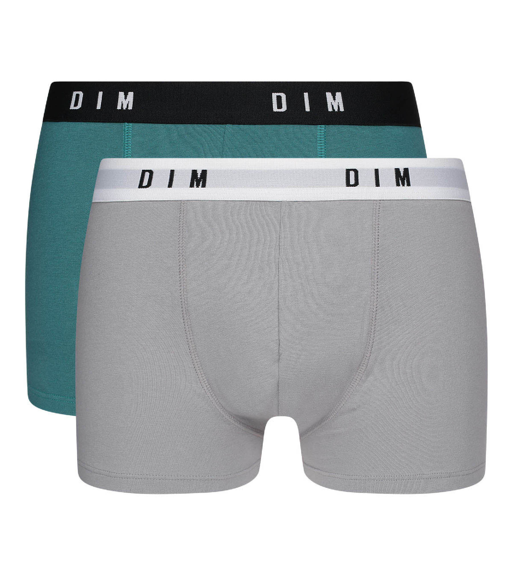 Lot de 2 boxers homme coton stretch Acier Vert Émeraude Dim Originals - Image 2