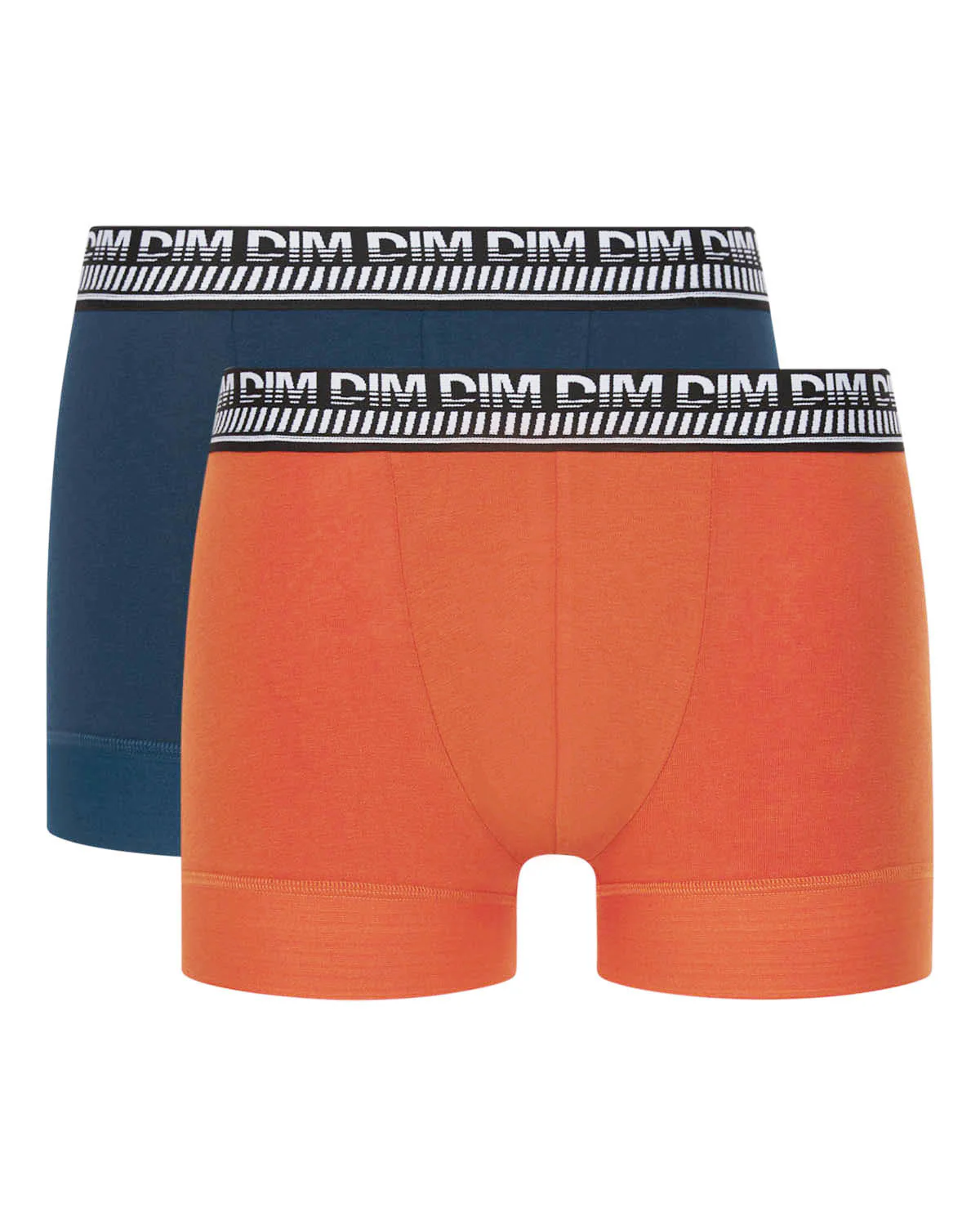 Lot de 2 boxers homme en coton extensible Bleu Orange Stay and Fit - Image 2