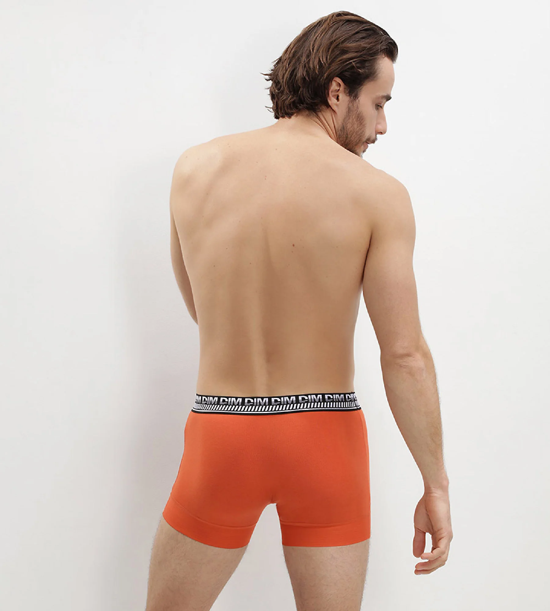 Lot de 2 boxers homme en coton extensible Bleu Orange Stay and Fit - Image 3