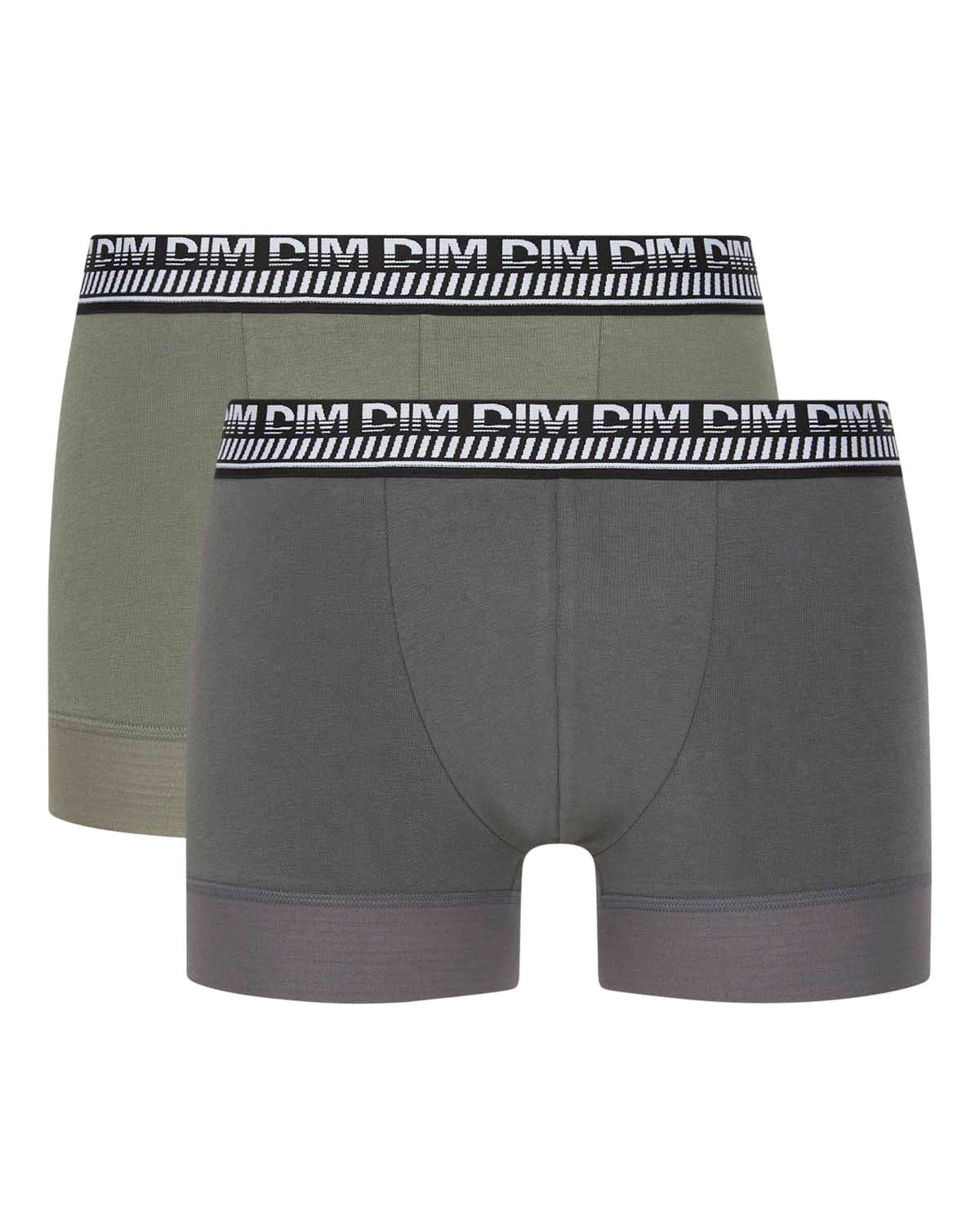 Lot de 2 boxers homme en coton extensible Vert Olive Stay and Fit - Image 2