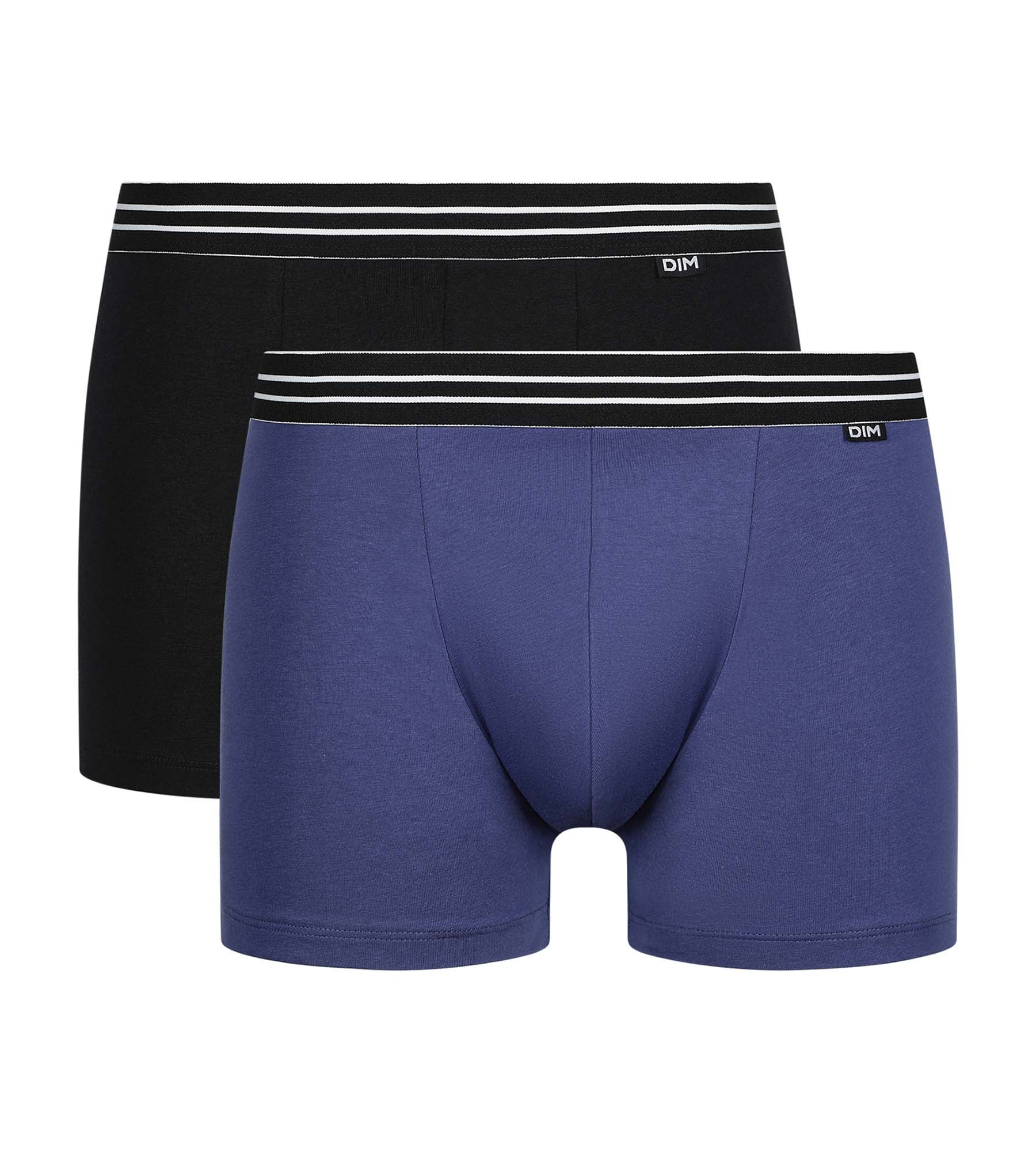 Lot de 2 boxers homme en coton stretch Bleu Turquin Noir EcoDim - Image 3