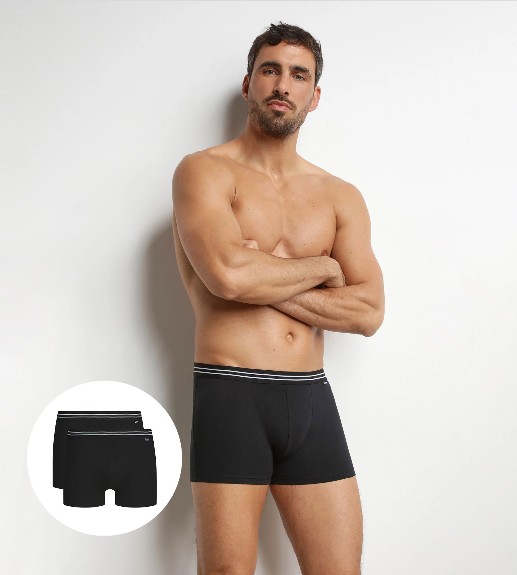 Lot de 2 boxers homme en coton stretch Noir EcoDim - Image 5