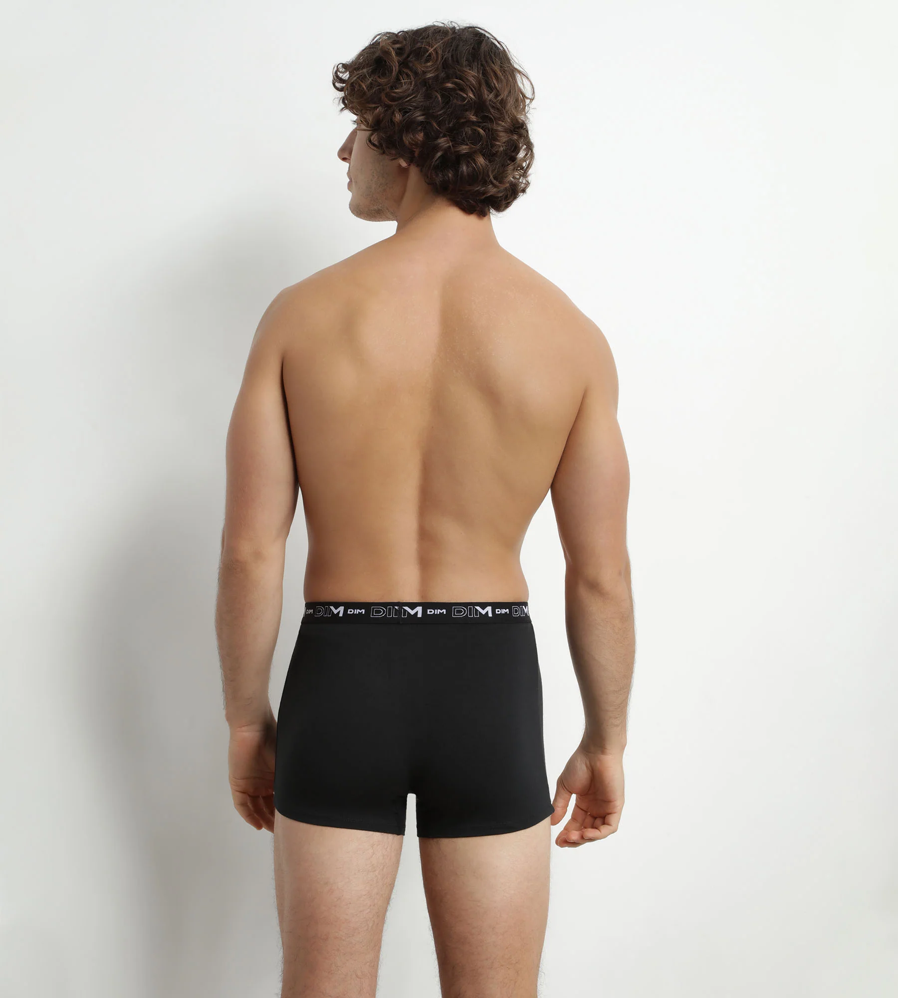 Lot de 2 Boxers homme Noir Blanc ceinture contrastée Dim Coton Stretch - Image 2