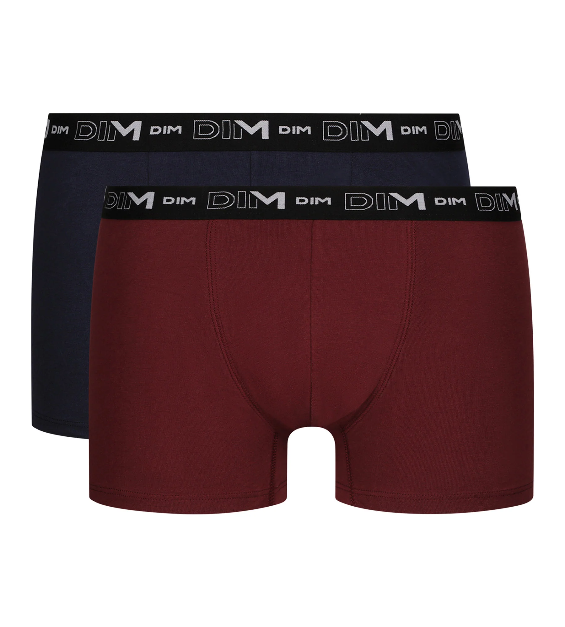 Lot de 2 Boxers homme Rouge Bleu ceinture contrastée Dim Coton Stretch - Image 3