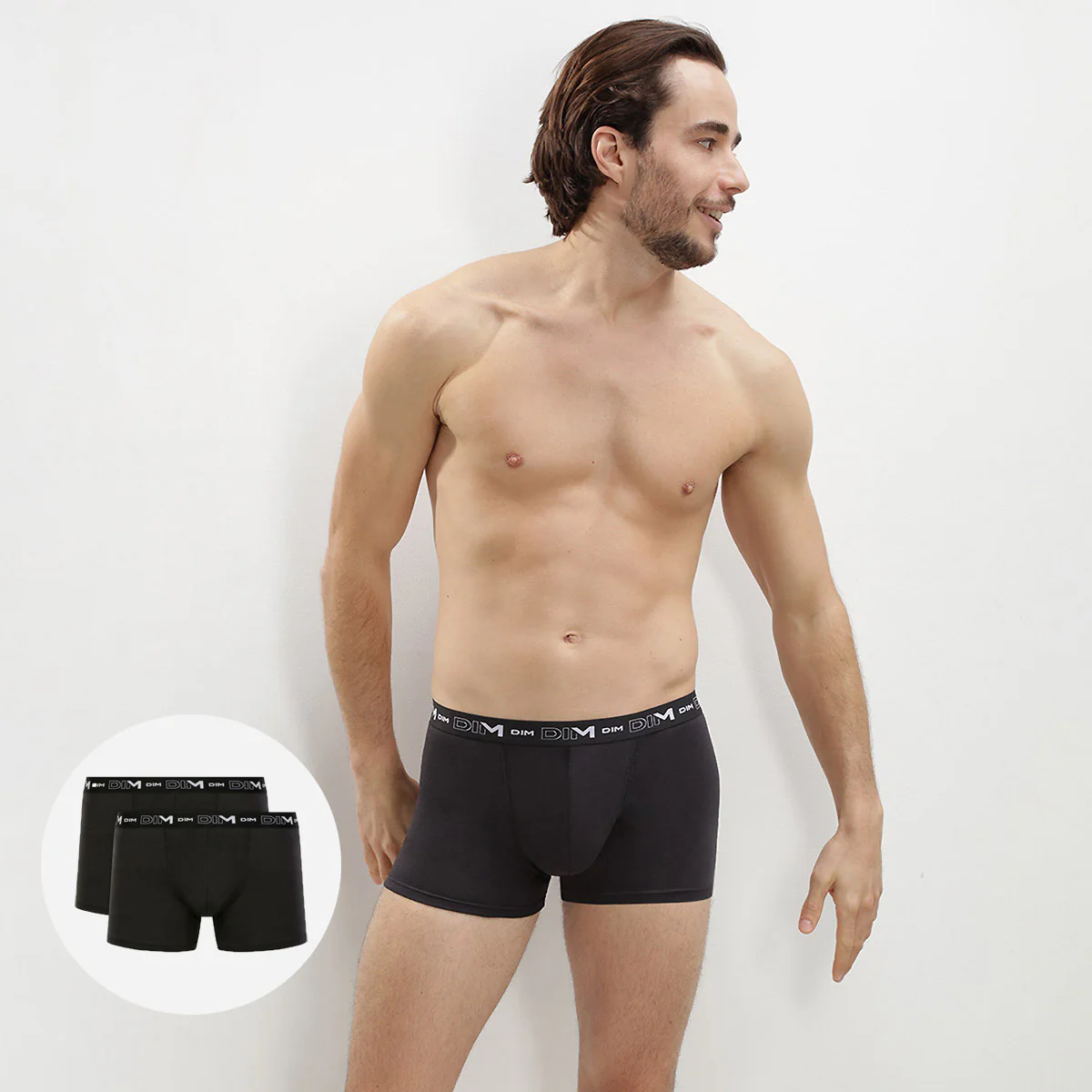 Lot de 2 boxers noirs pour homme Coton Stretch