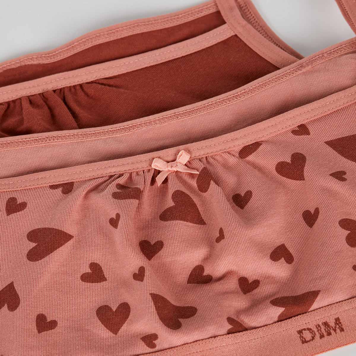 Lot de 2 brassières en coton stretch Sable à motifs coeurs Les Pockets - Image 3
