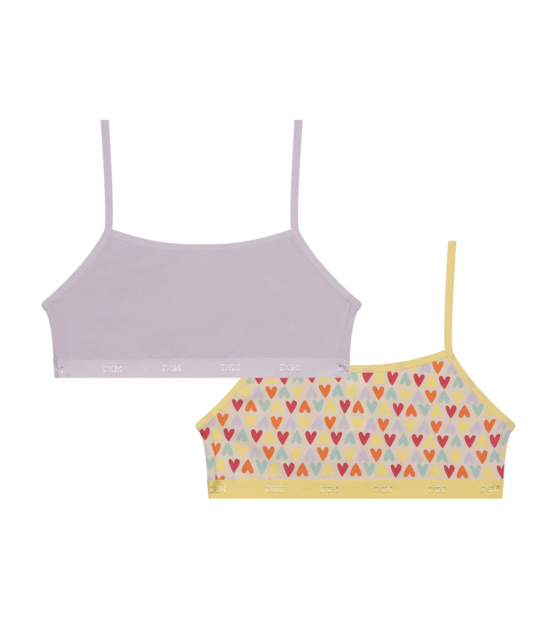 Lot de 2 brassières fille coton stretch Lila à motif coeur Les Pockets - Image 2