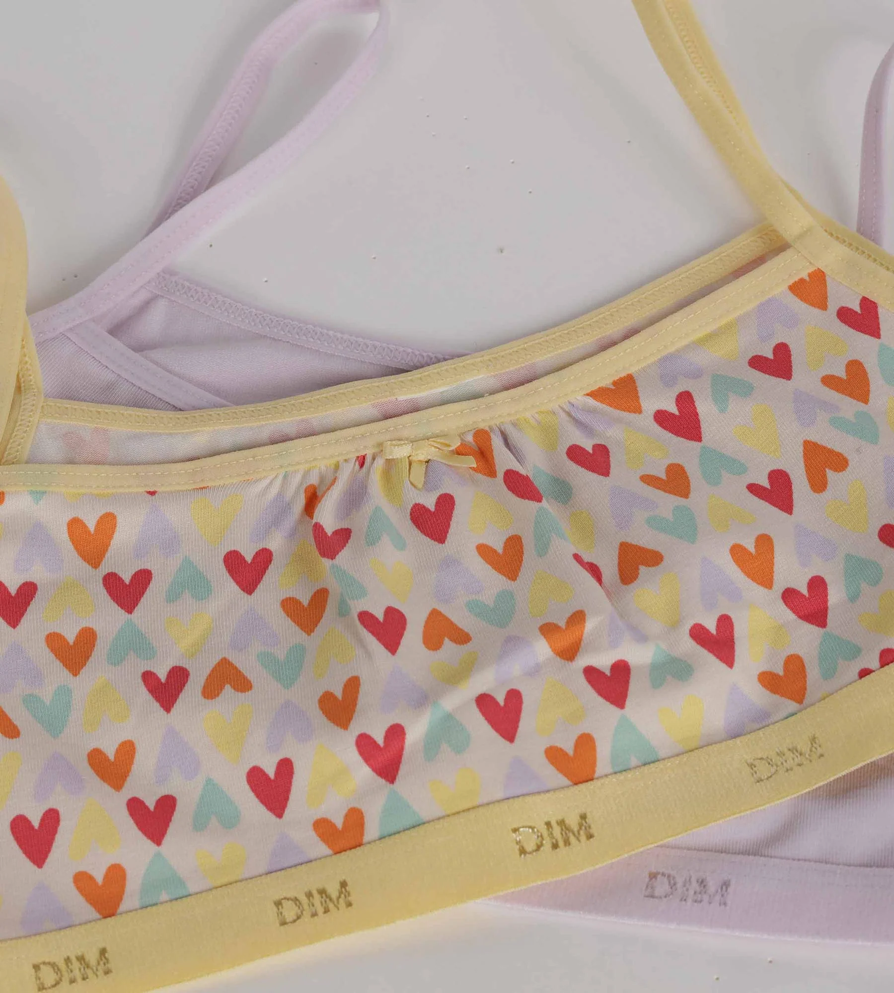 Lot de 2 brassières fille coton stretch Lila à motif coeur Les Pockets - Image 3