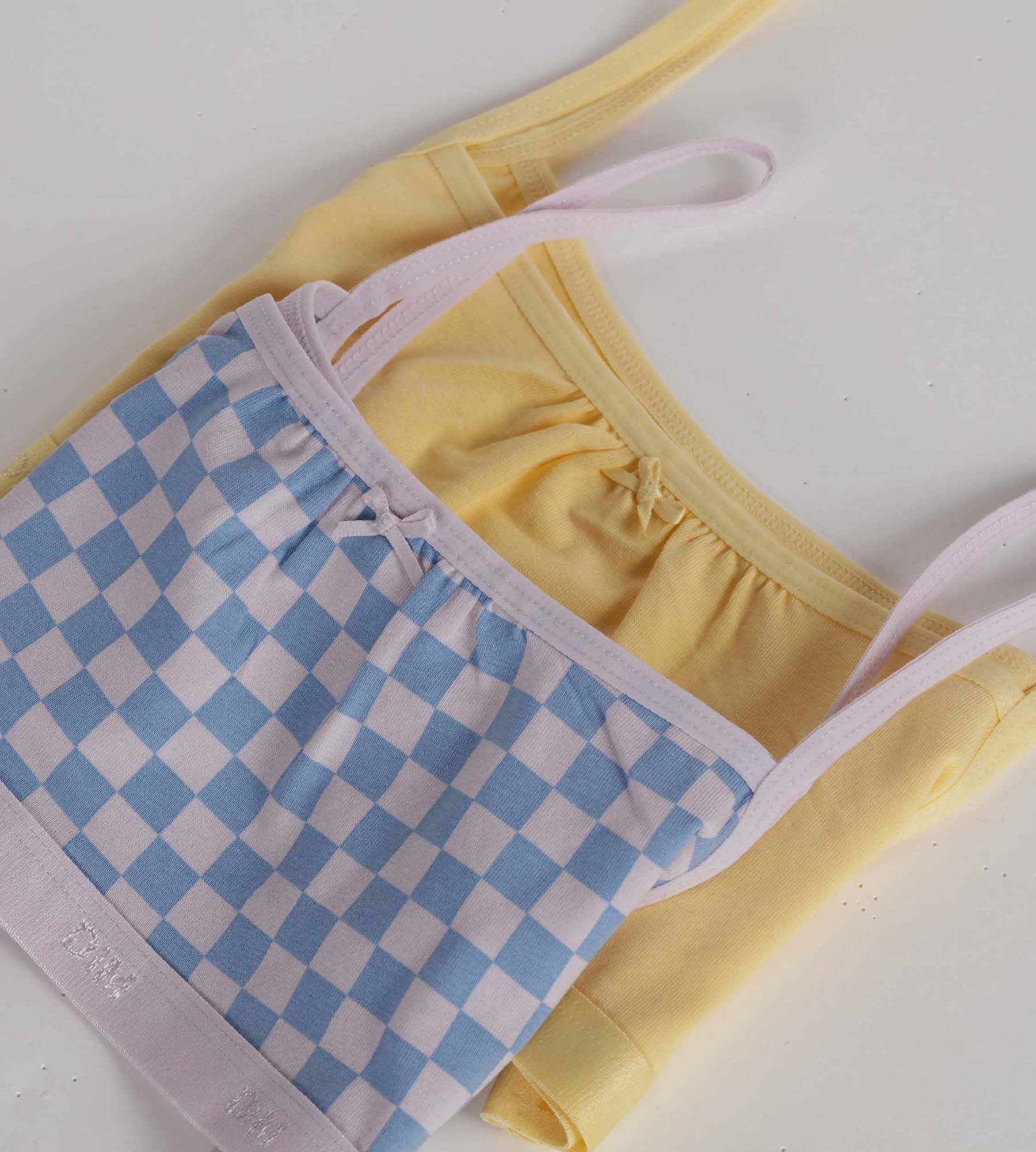 Lot de 2 brassières fille coton stretch Lila motif damier Les Pockets - Image 3