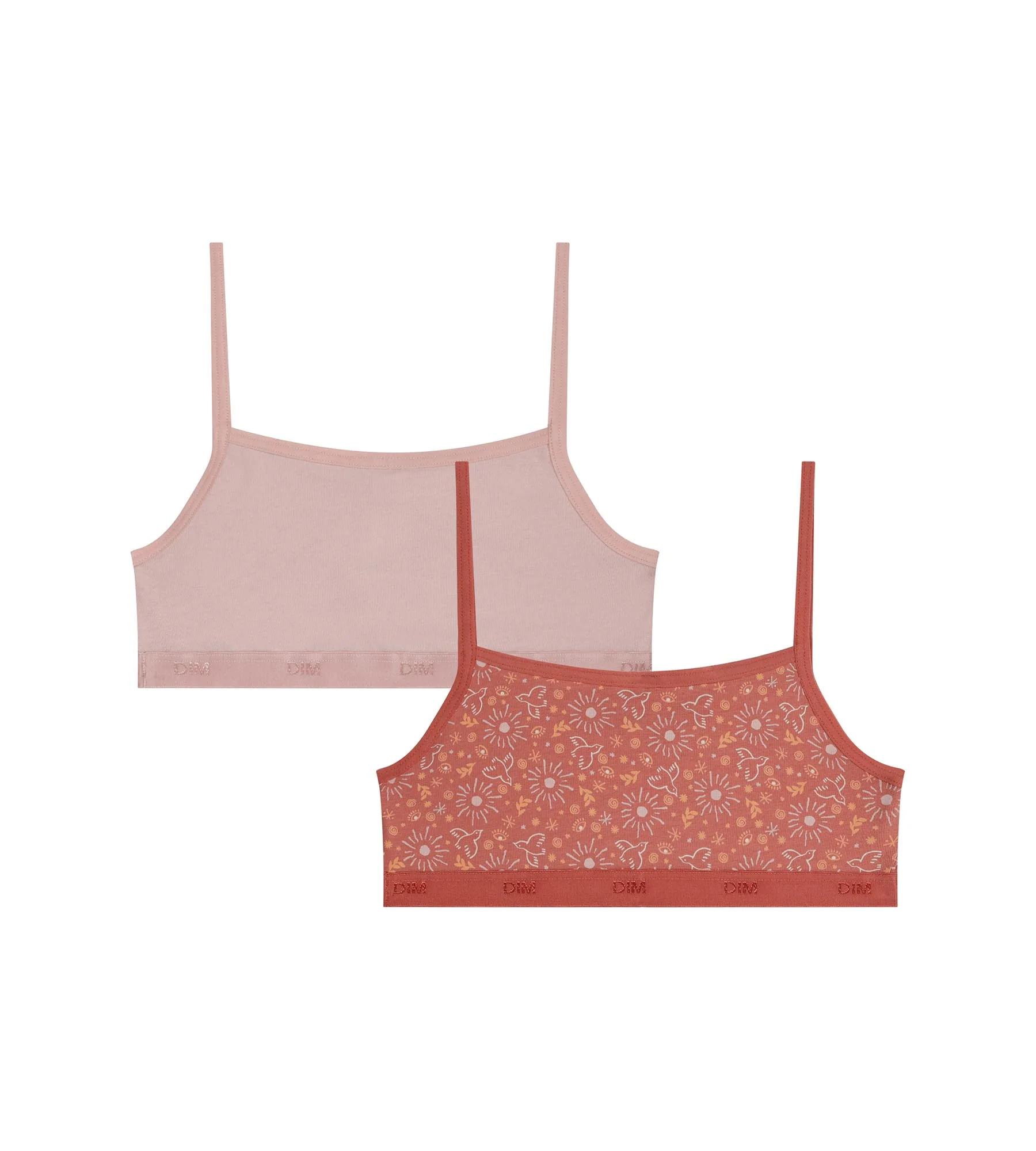 Lot de 2 brassières fille en coton stretch Rose Ocre Les Pockets - Image 2