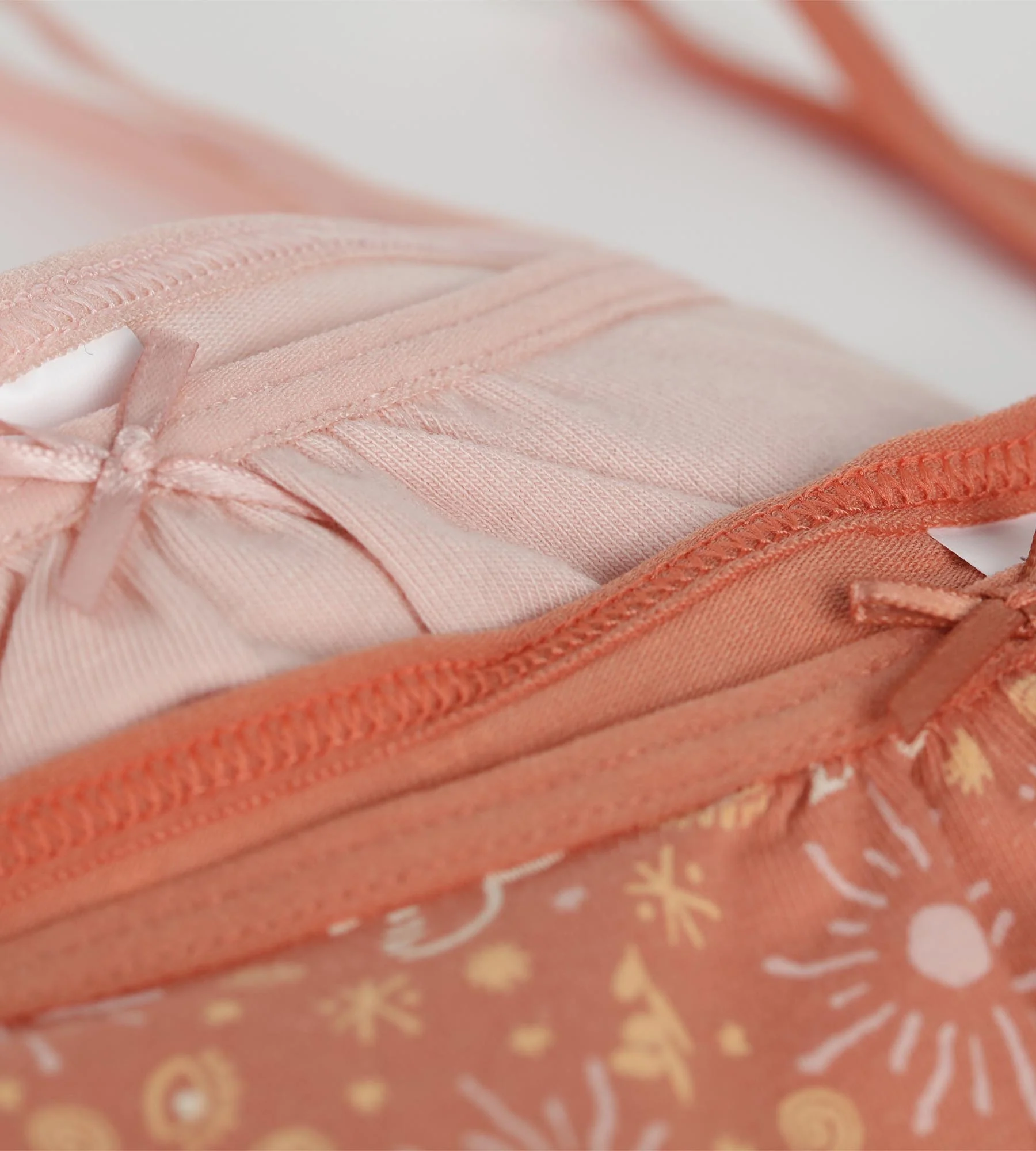 Lot de 2 brassières fille en coton stretch Rose Ocre Les Pockets - Image 3