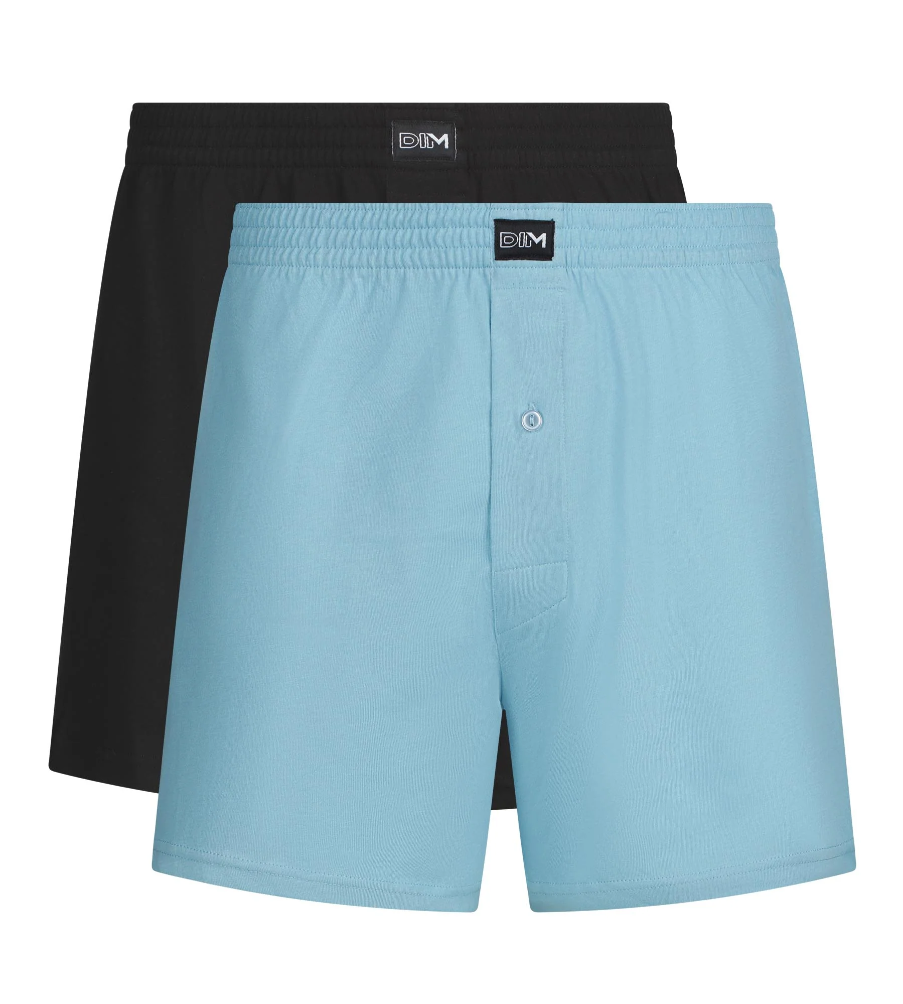 Lot de 2 caleçons homme en coton Noir Bleu Dim - Image 3