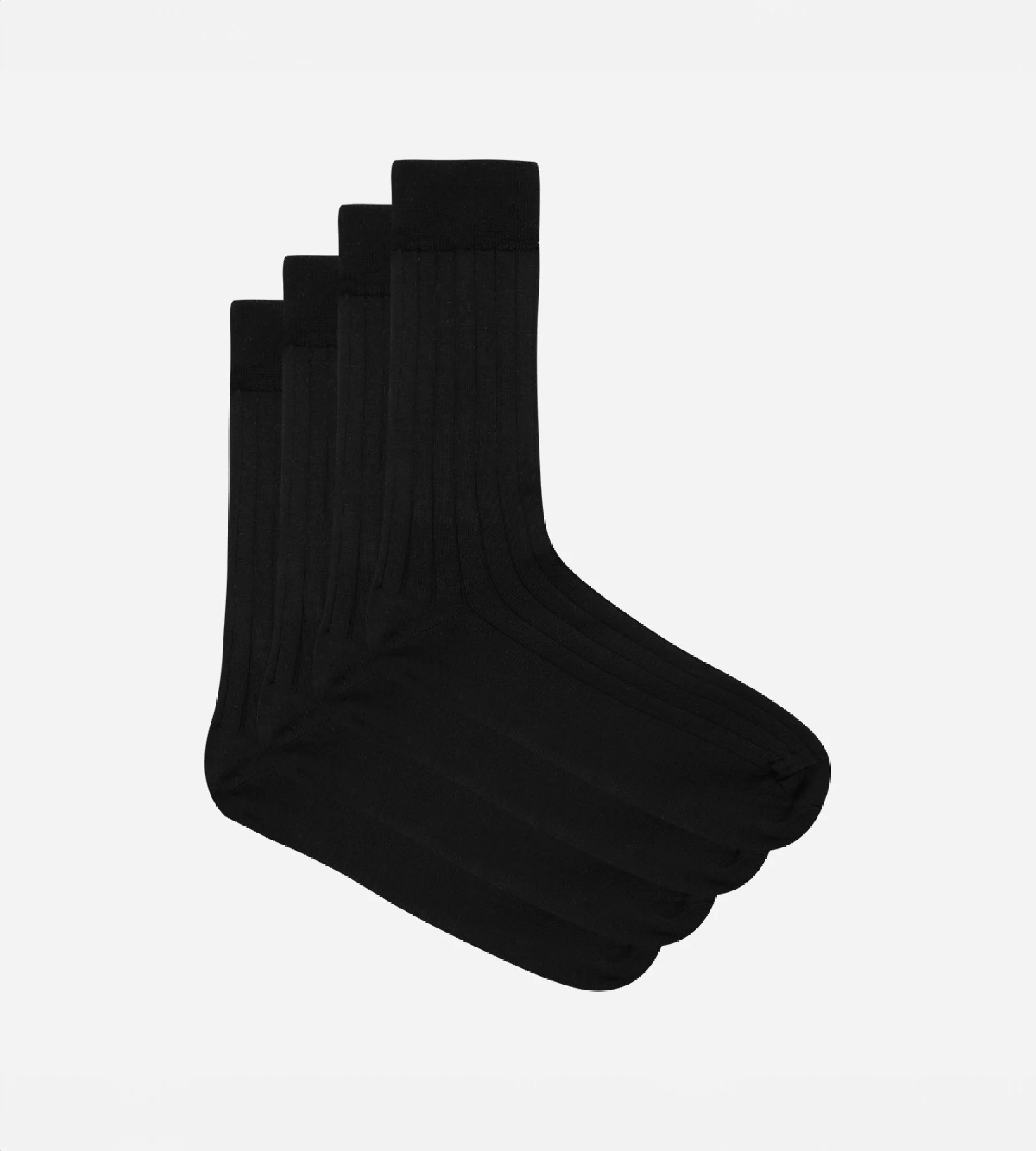 Lot de 2 chaussettes noires en fil d'Ecosse Homme - Image 2