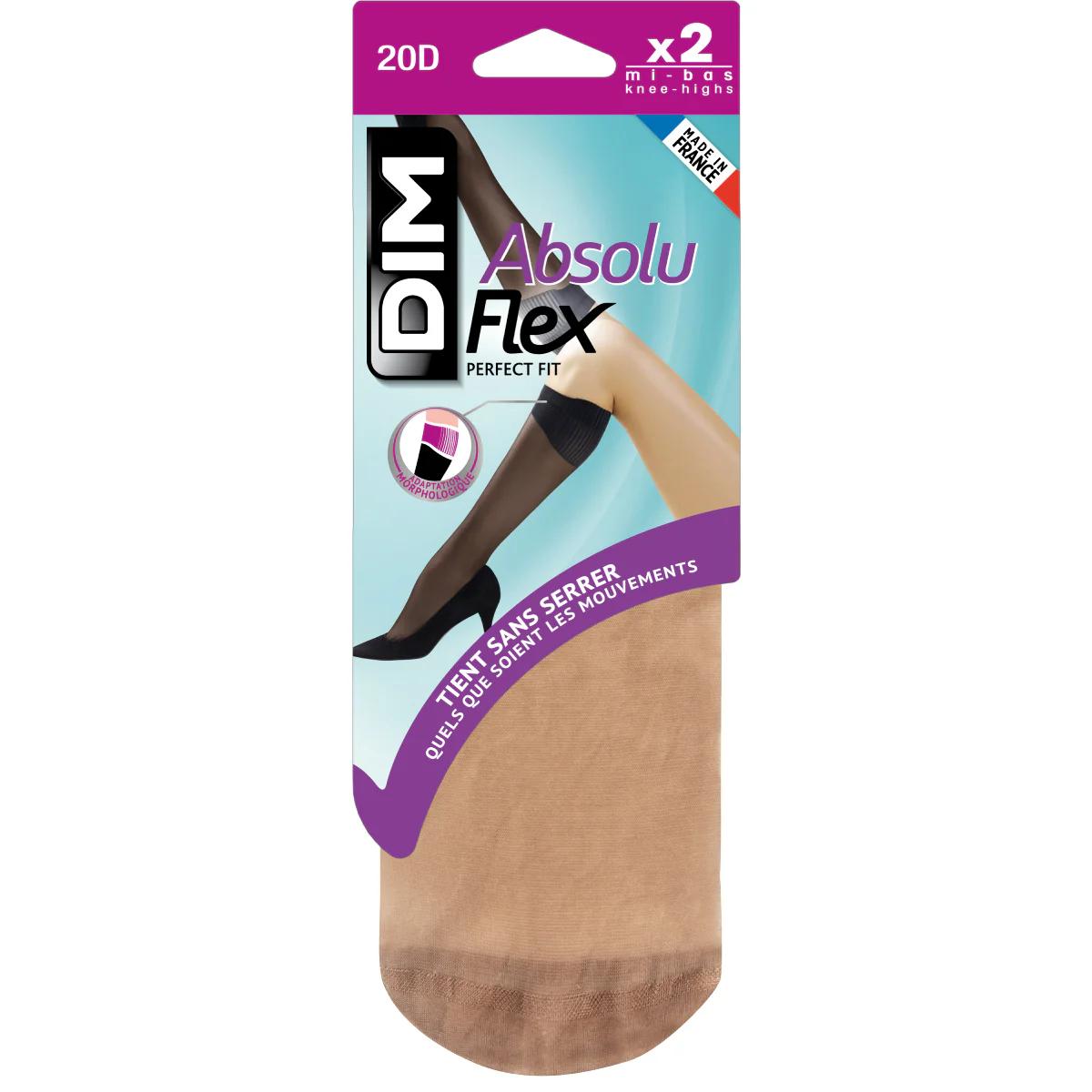 Lot de 2 mi-bas caramel AbsoluFlex transparents 20D - Image 2