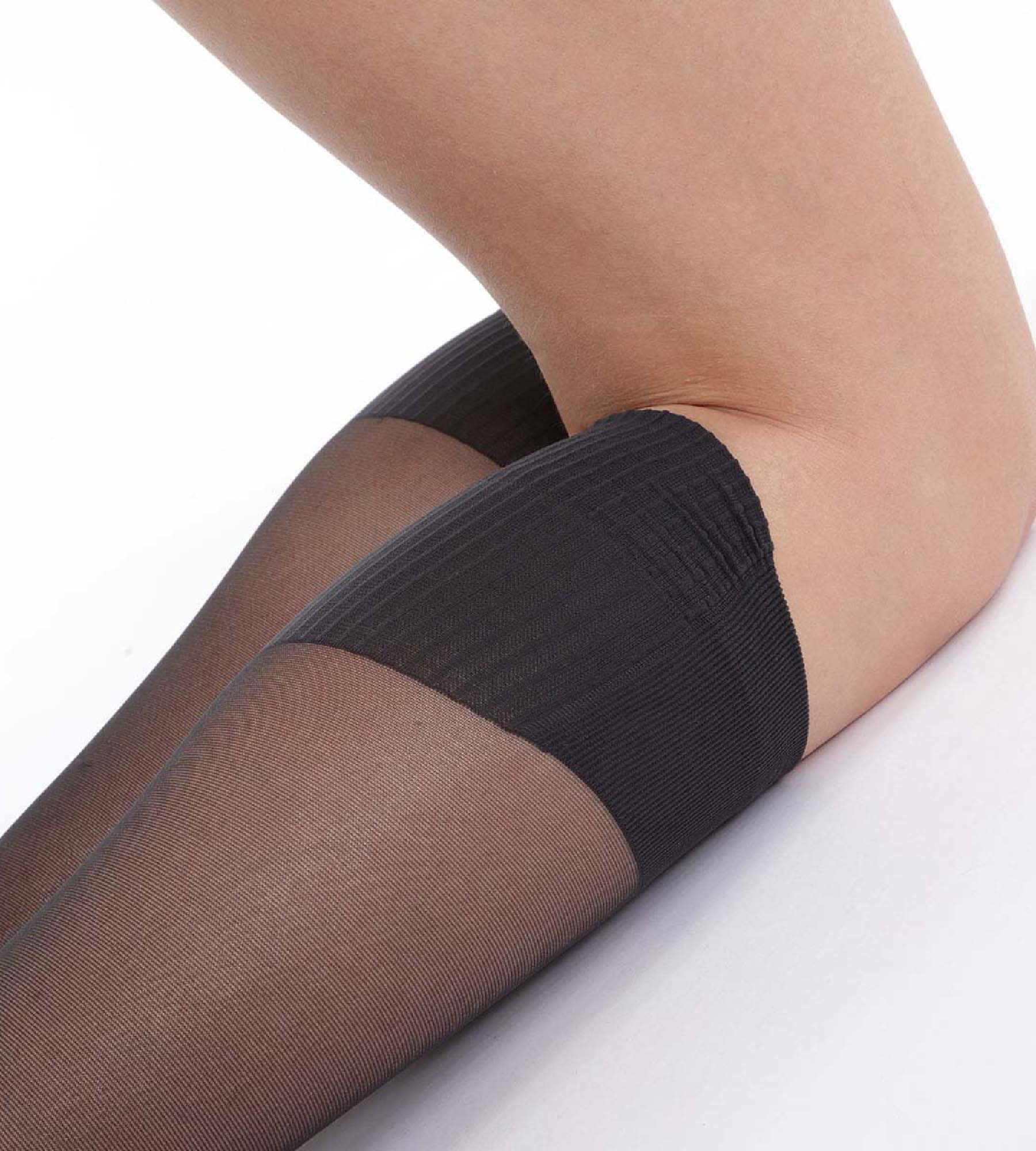Lot de 2 mi-bas noirs AbsoluFlex transparents 20D - Image 3