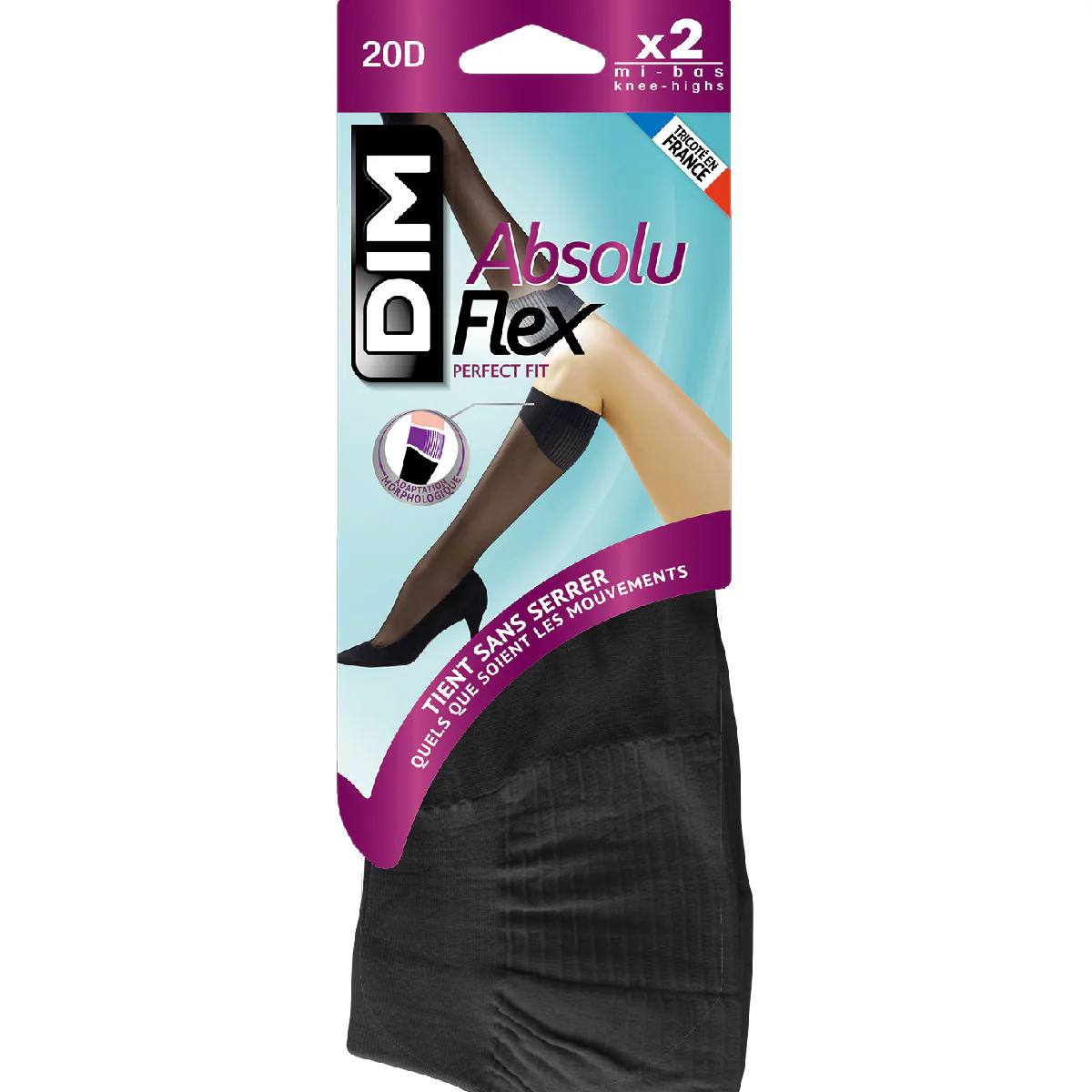 Lot de 2 mi-bas noirs AbsoluFlex transparents 20D - Image 4