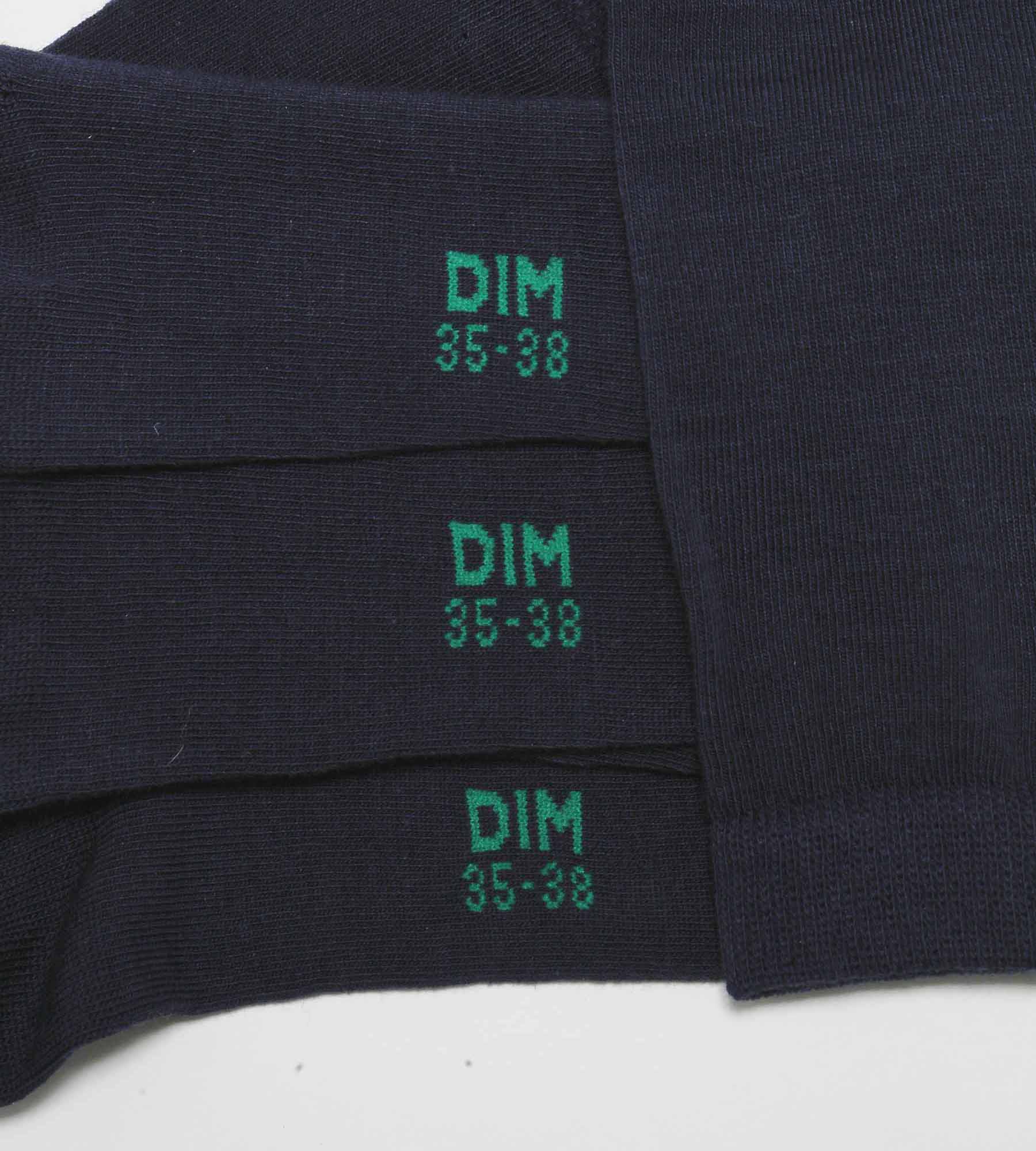 Lot de 2 paires de chaussettes femme en coton bio Bleu Marine Dim Good - Image 3
