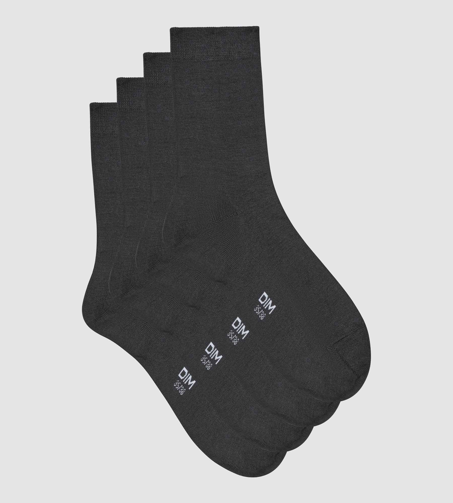 Lot de 2 paires de chaussettes femme en viscose Anthracite Dim Bambou - Image 3