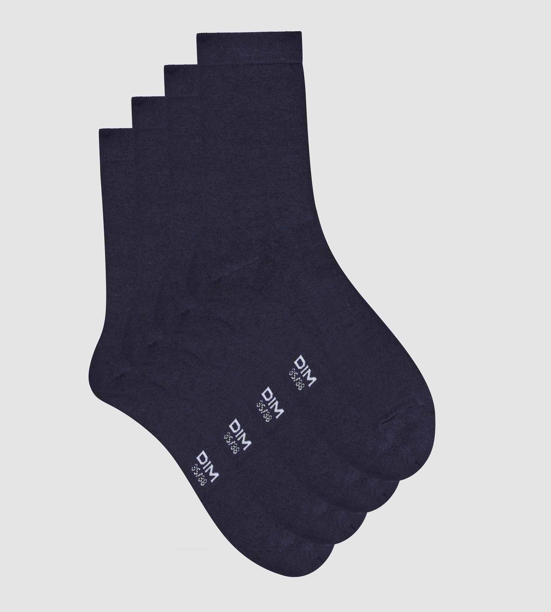 Lot de 2 paires de chaussettes femme en viscose Bleu Marine Dim Bambou - Image 3