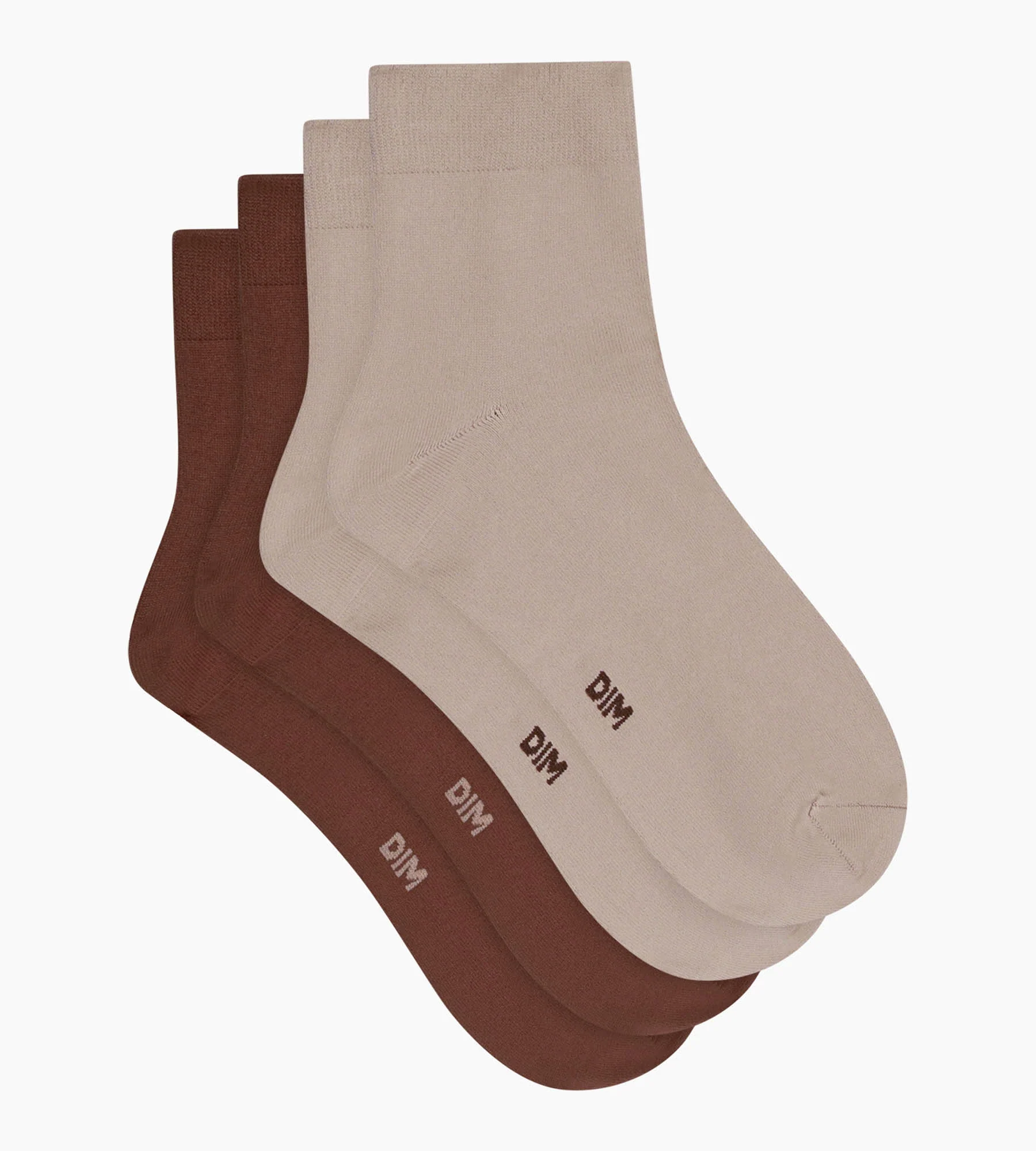 Lot de 2 paires de chaussettes femme Taupe Café Skin - Image 3
